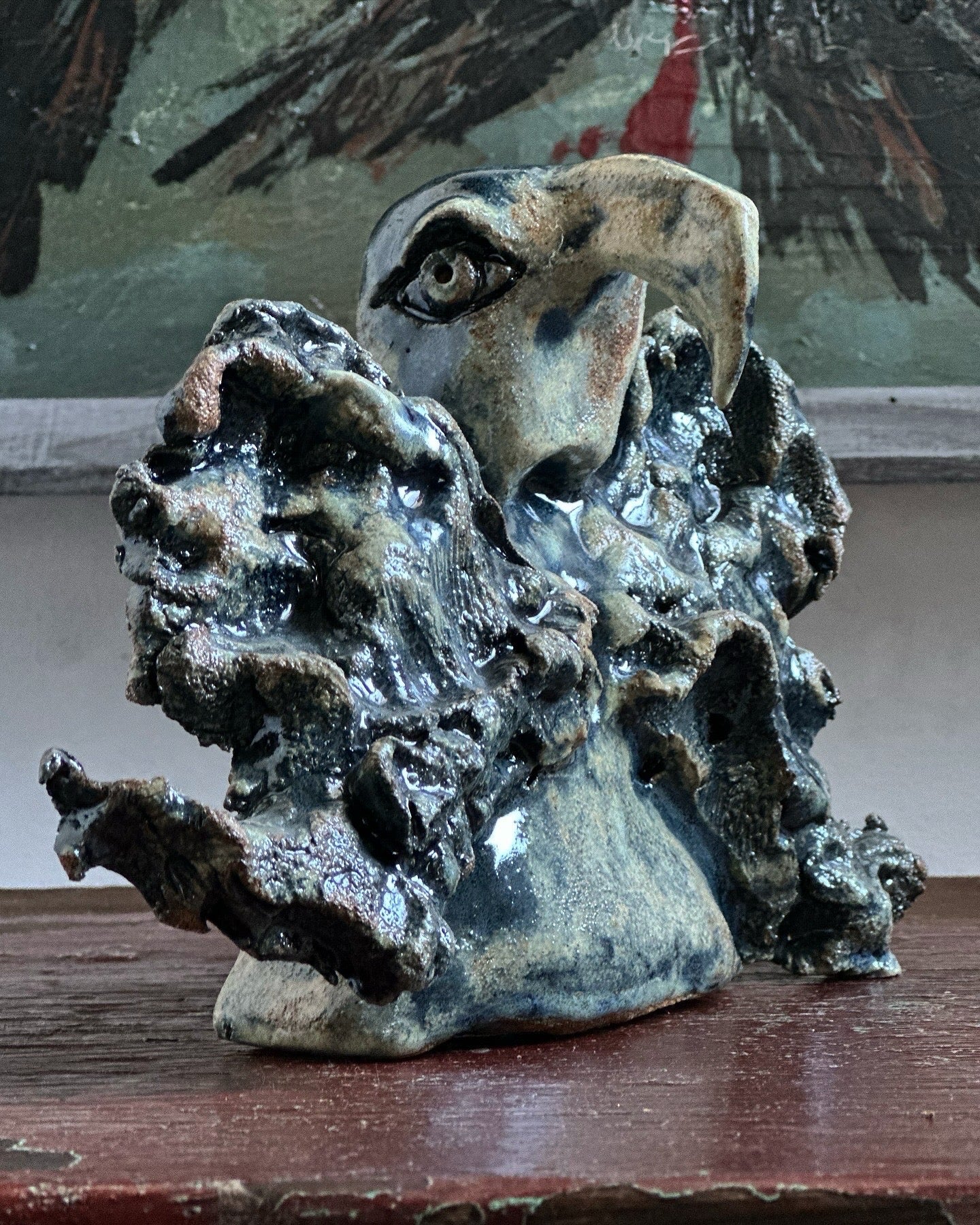 Blue Ceramic Eagle
