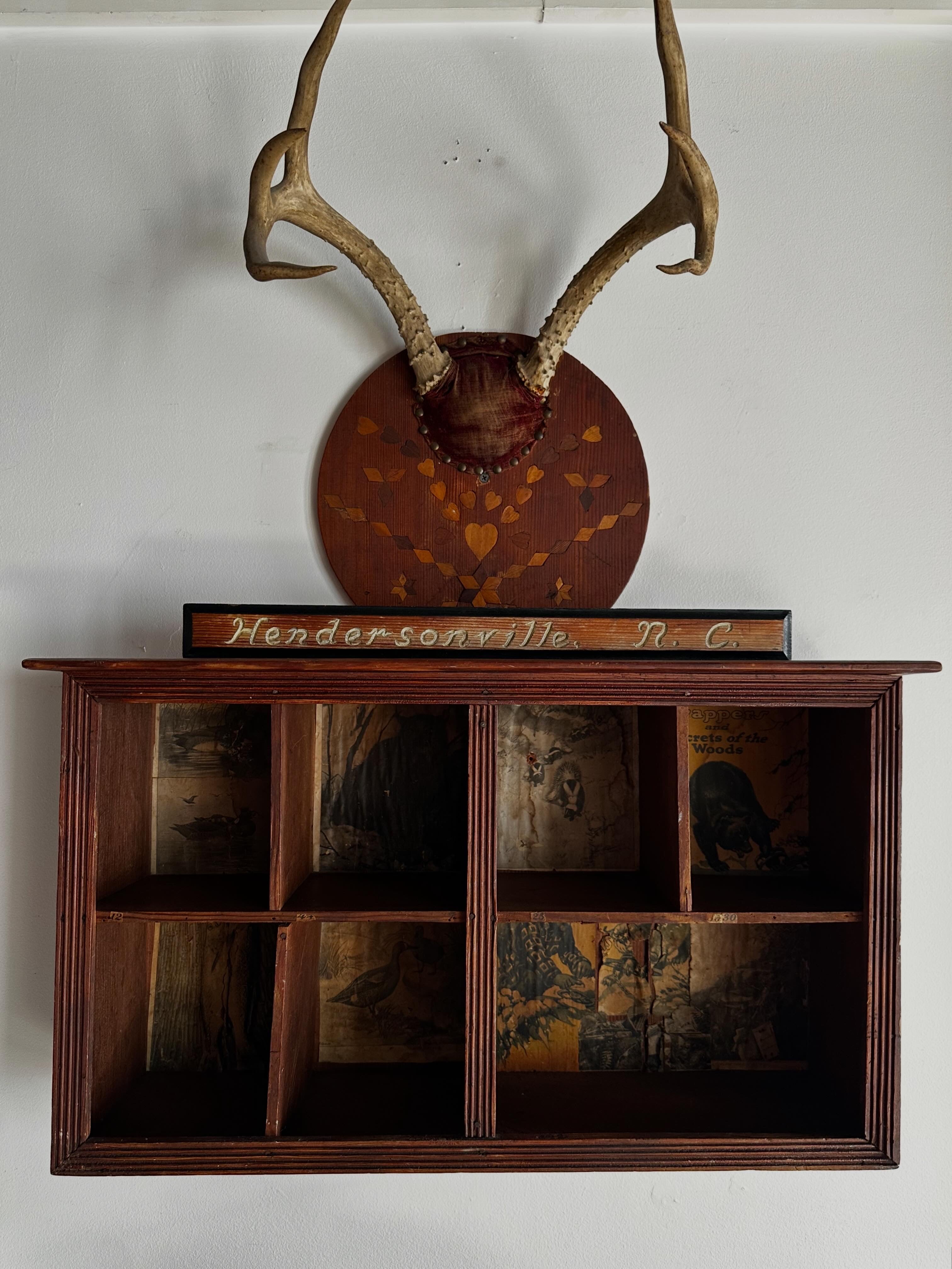 Folk Art Antler Wall Shelf