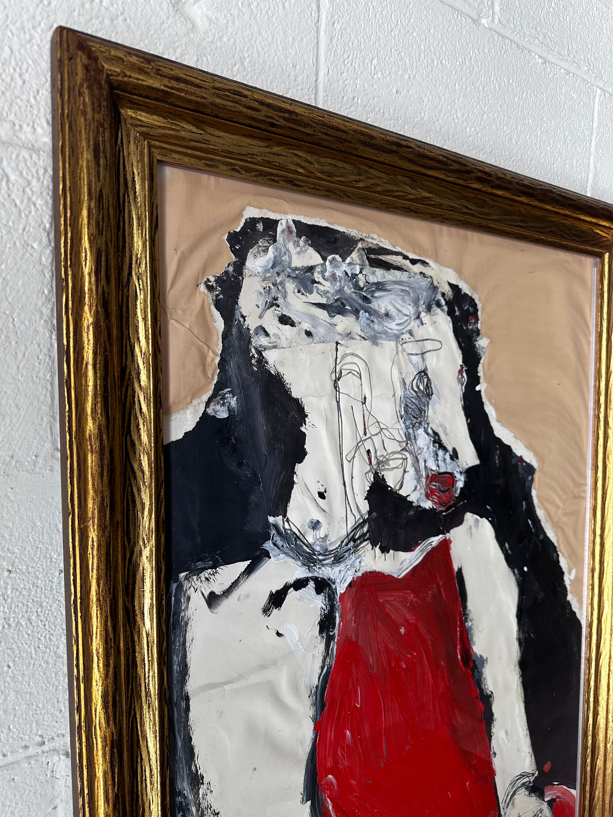 Abstract seated person in Red