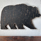 Wooden bear sign fragment