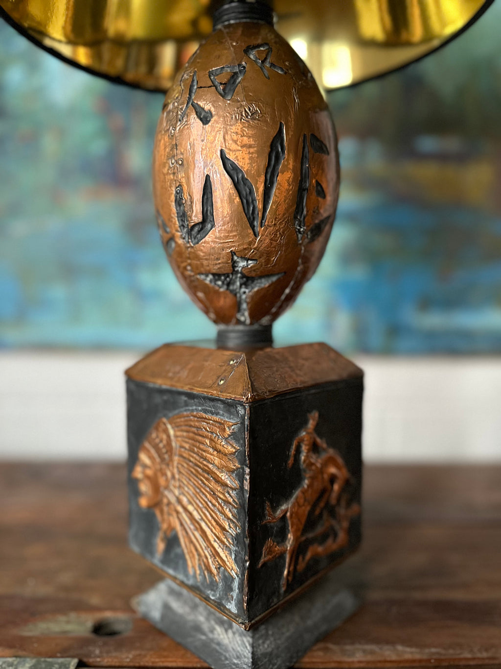 Commemorative Canadian Copper Table Lamp