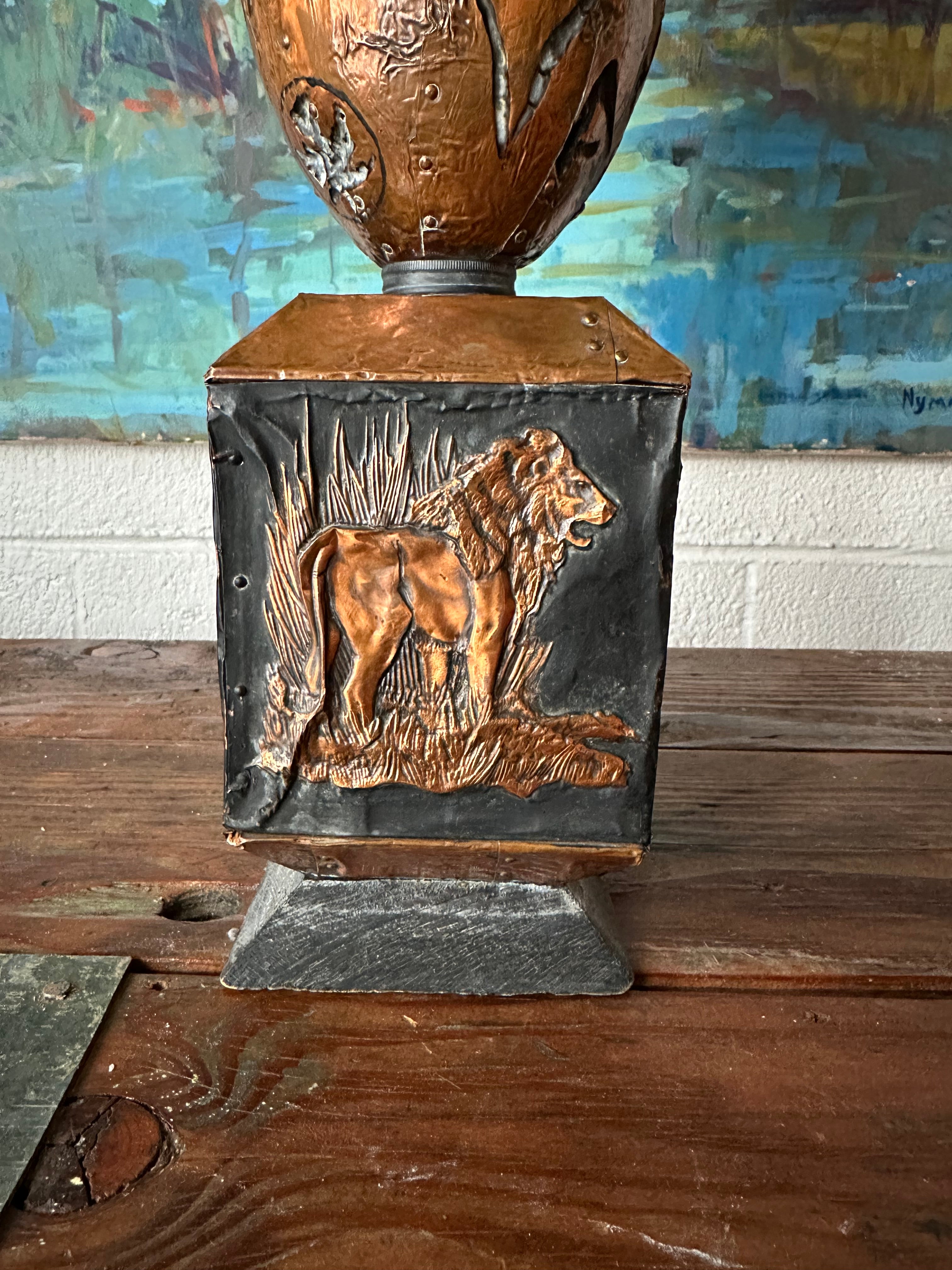 Commemorative Canadian Copper Table Lamp