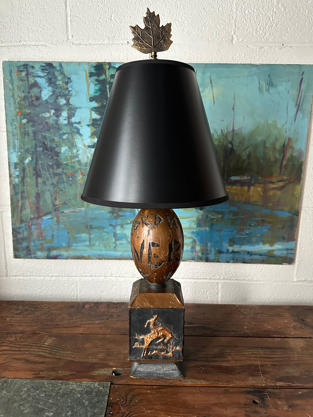 Commemorative Canadian Copper Table Lamp