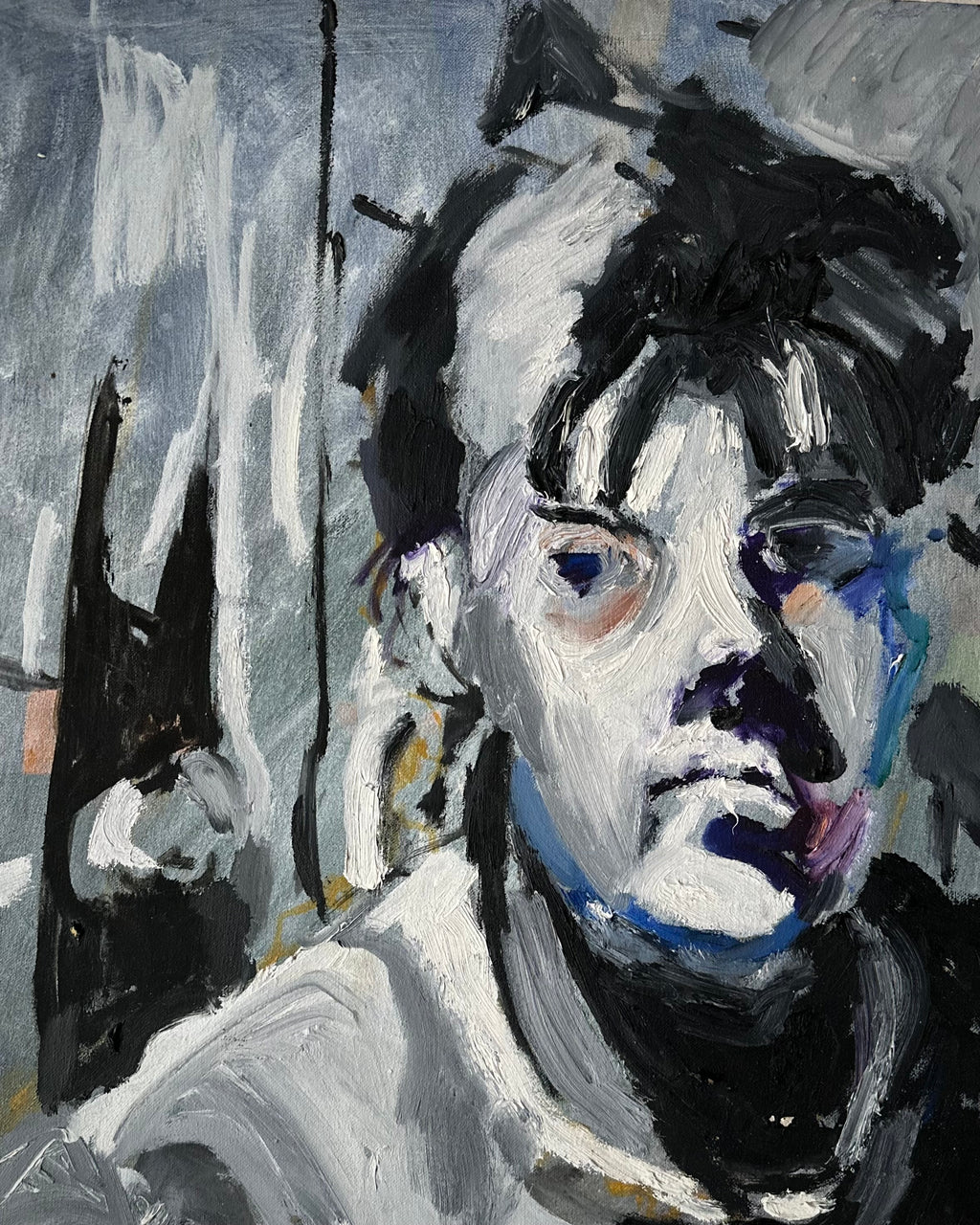 Portrait in Blues and Grays