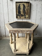 Hexagonal Slate Top Side Table
