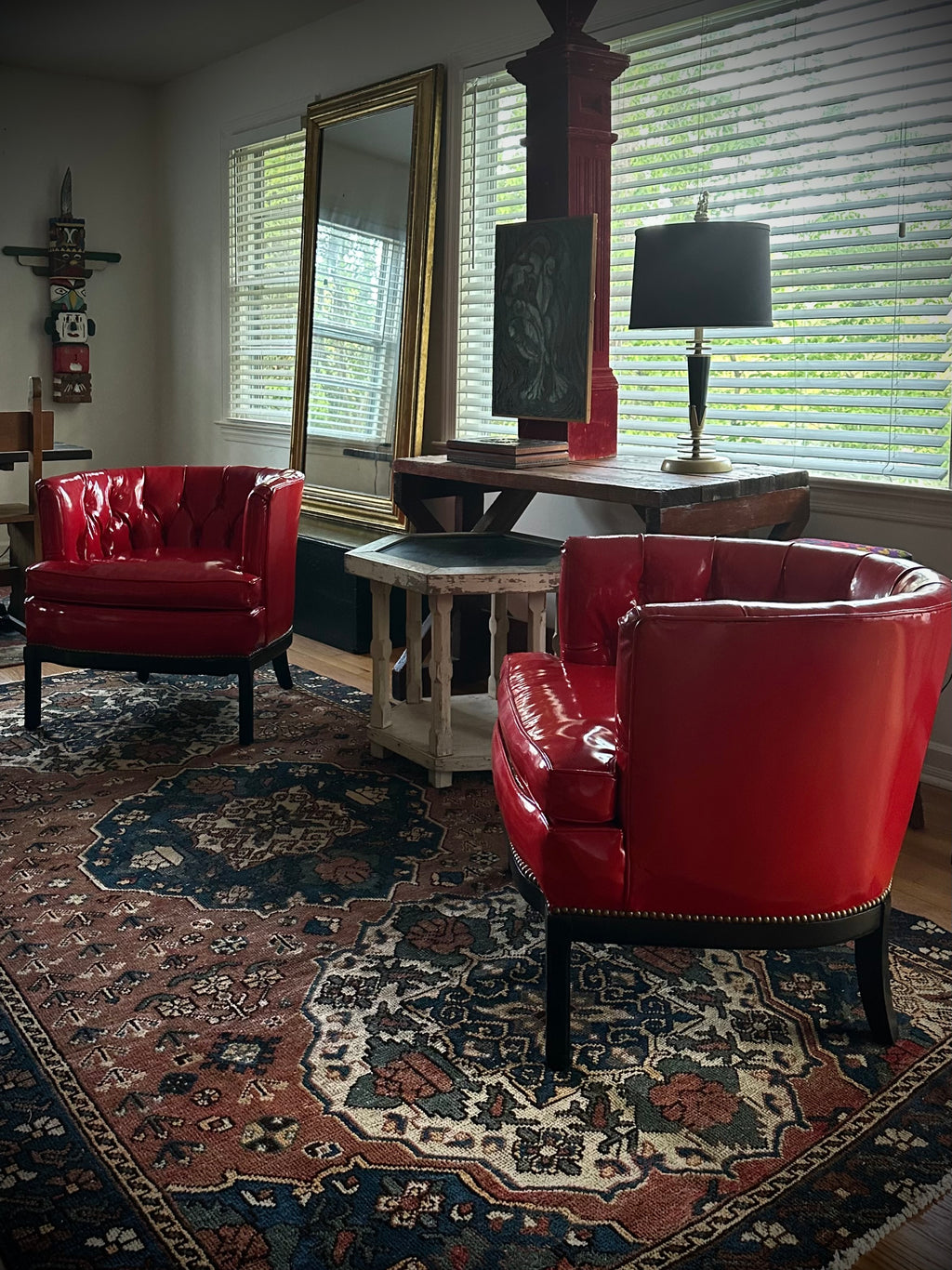 Pair of 1960s red lounge chairs