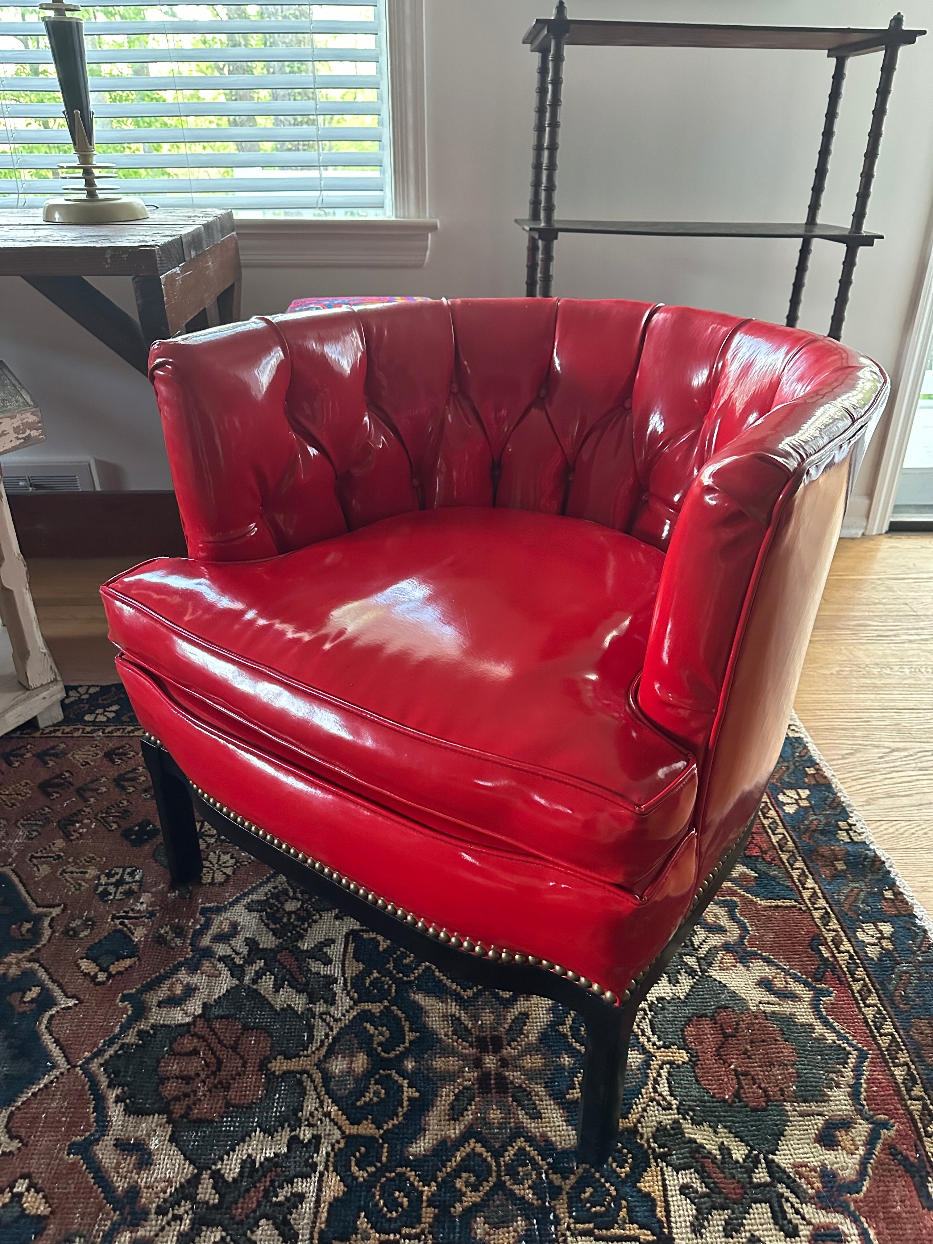 Pair of 1960s red lounge chairs