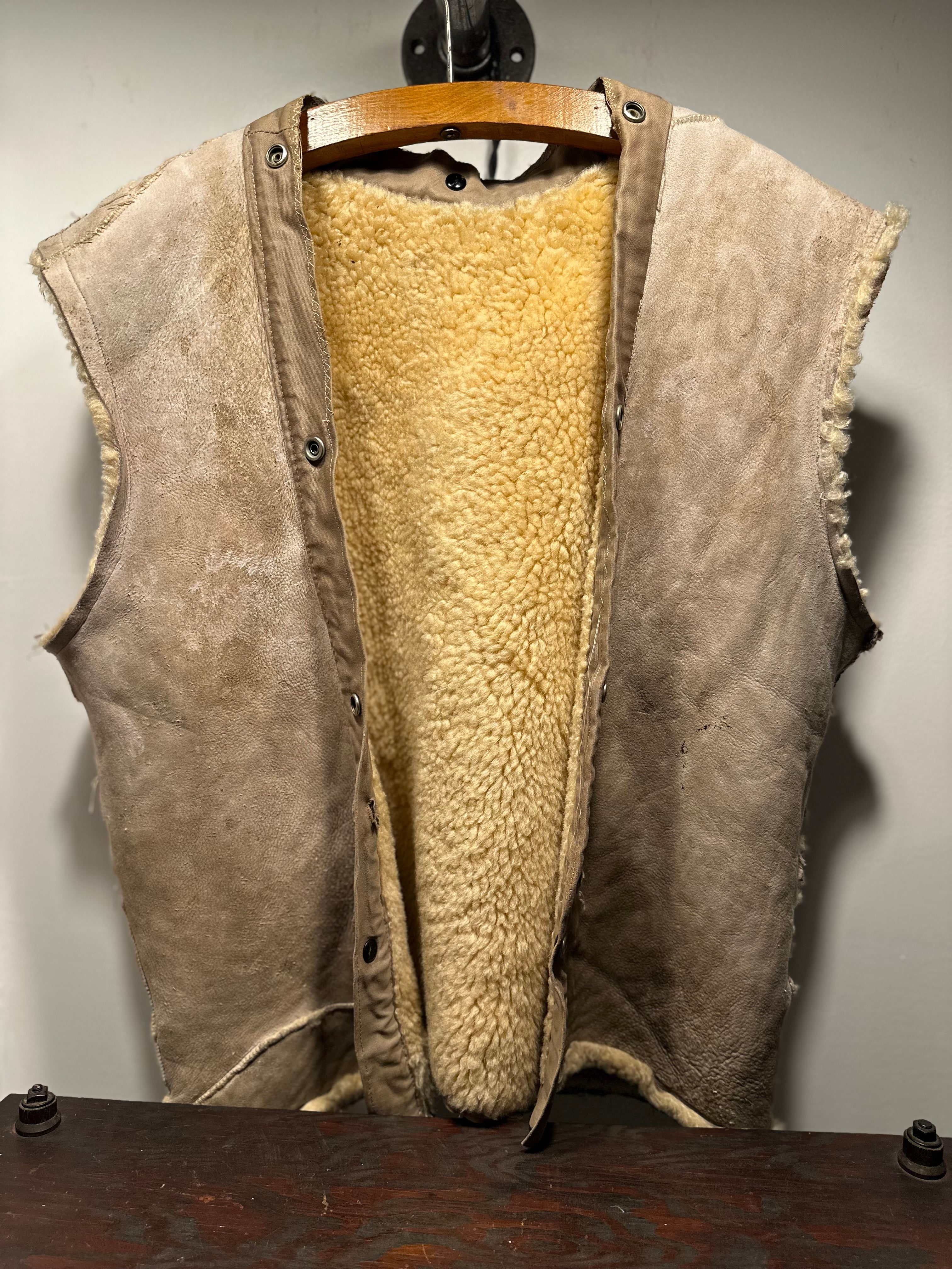 Hand Painted Shearling Bomber Jacket Liner