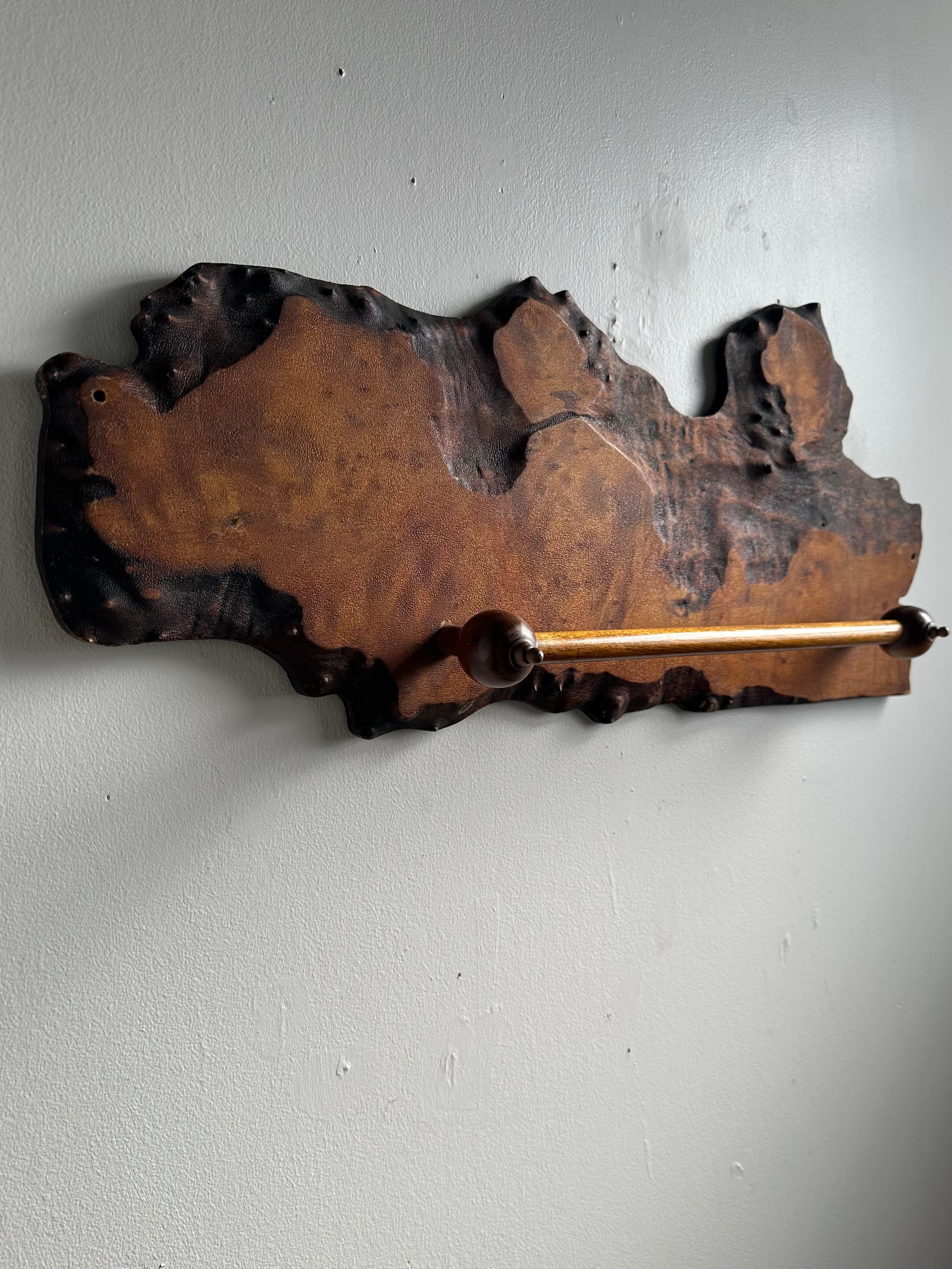 Homemade Burl Slab Towel Bar