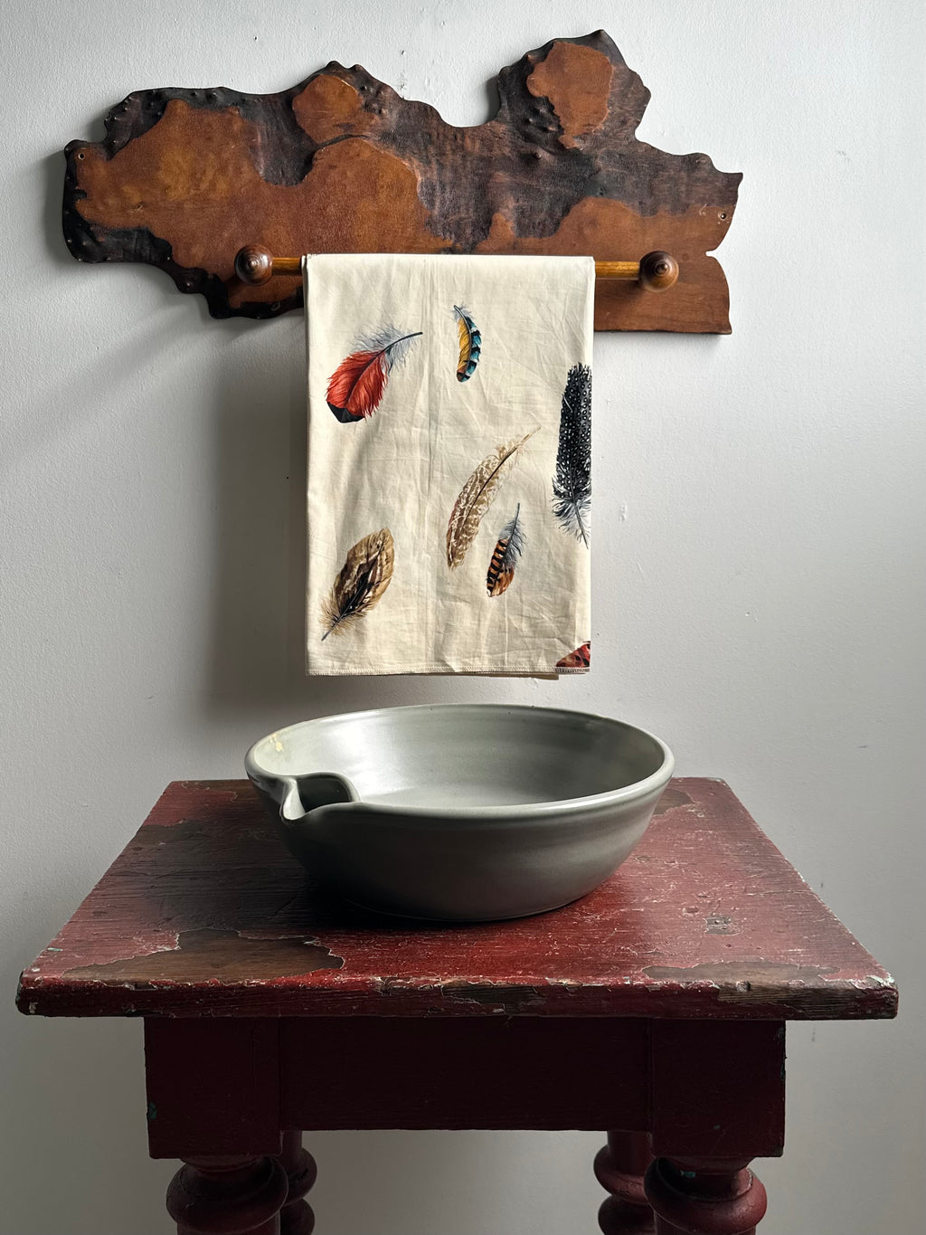 Homemade Burl Slab Towel Bar