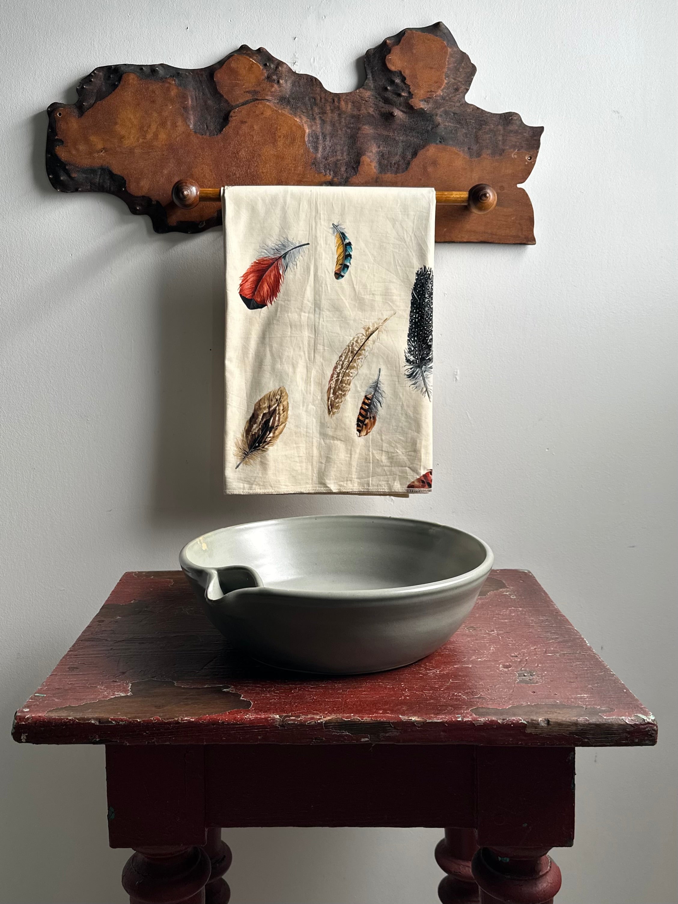 Homemade Burl Slab Towel Bar