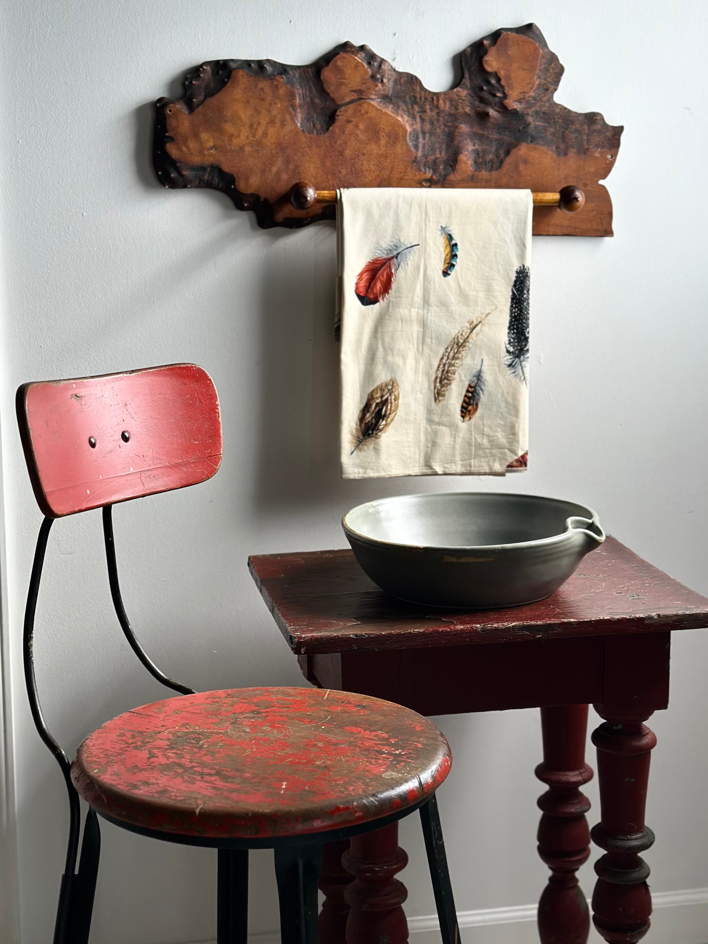 Homemade Burl Slab Towel Bar