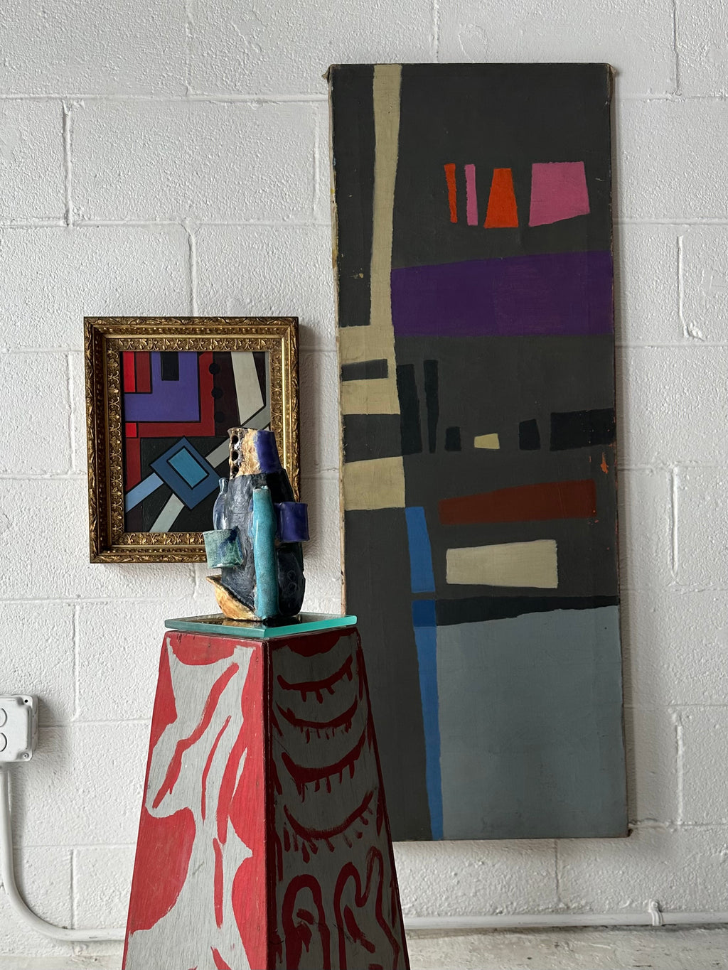 Abstract, geometric, mid-century painting