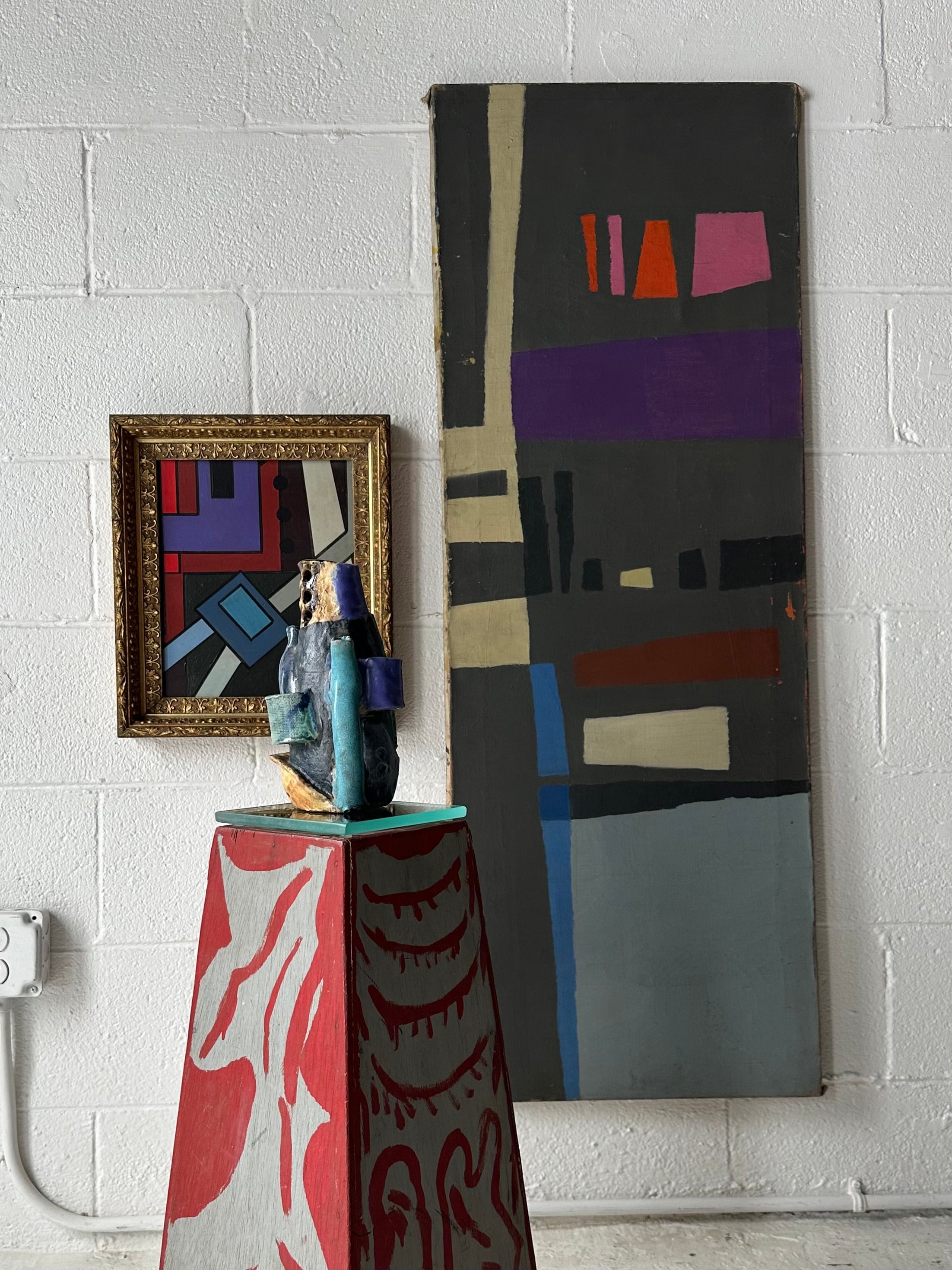 Abstract, geometric, mid-century painting
