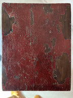 Folk Art Side Table with Exaggerated Turned Legs
