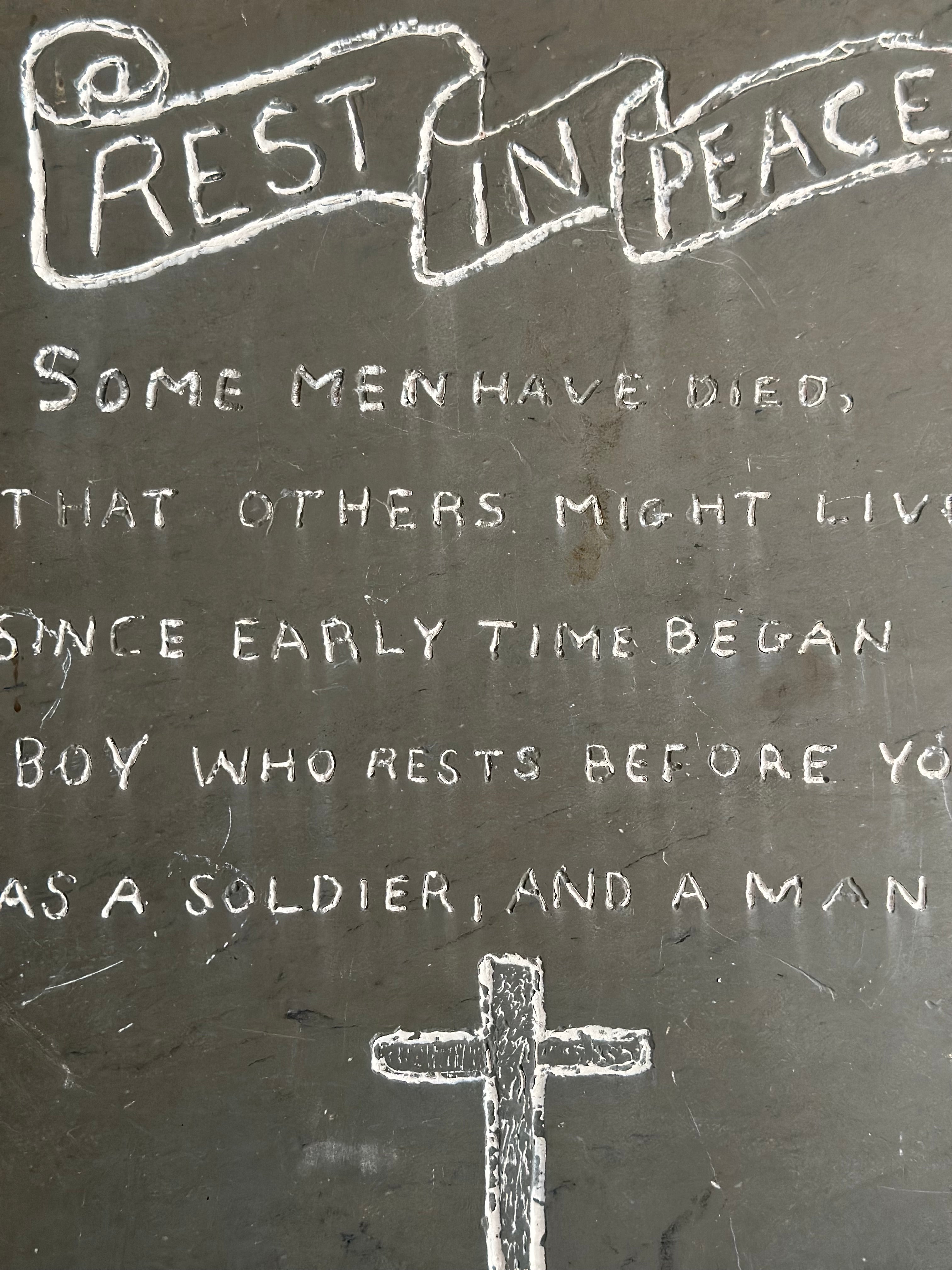 Fallen Soldier Burial Plaque
