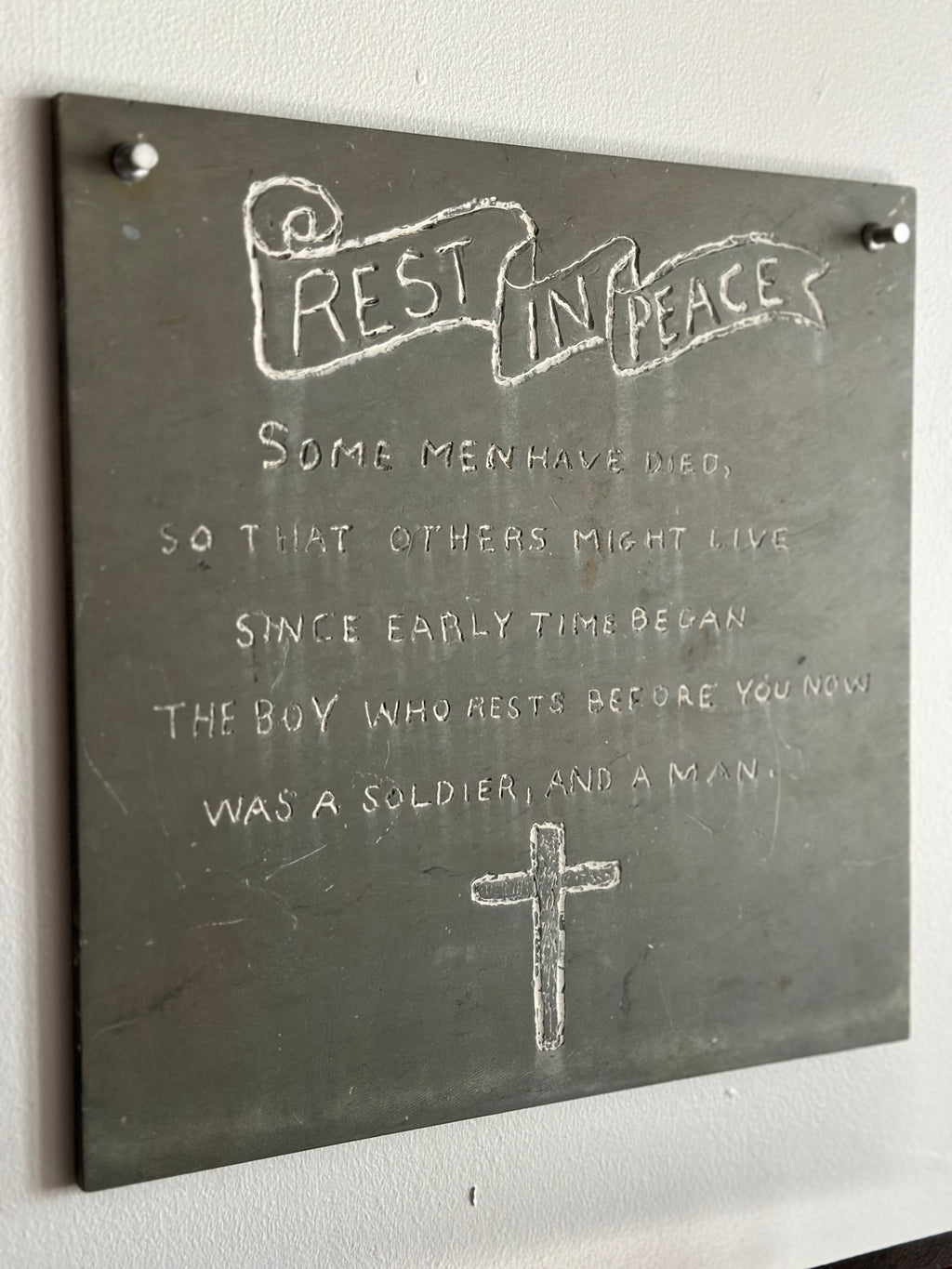 Fallen Soldier Burial Plaque
