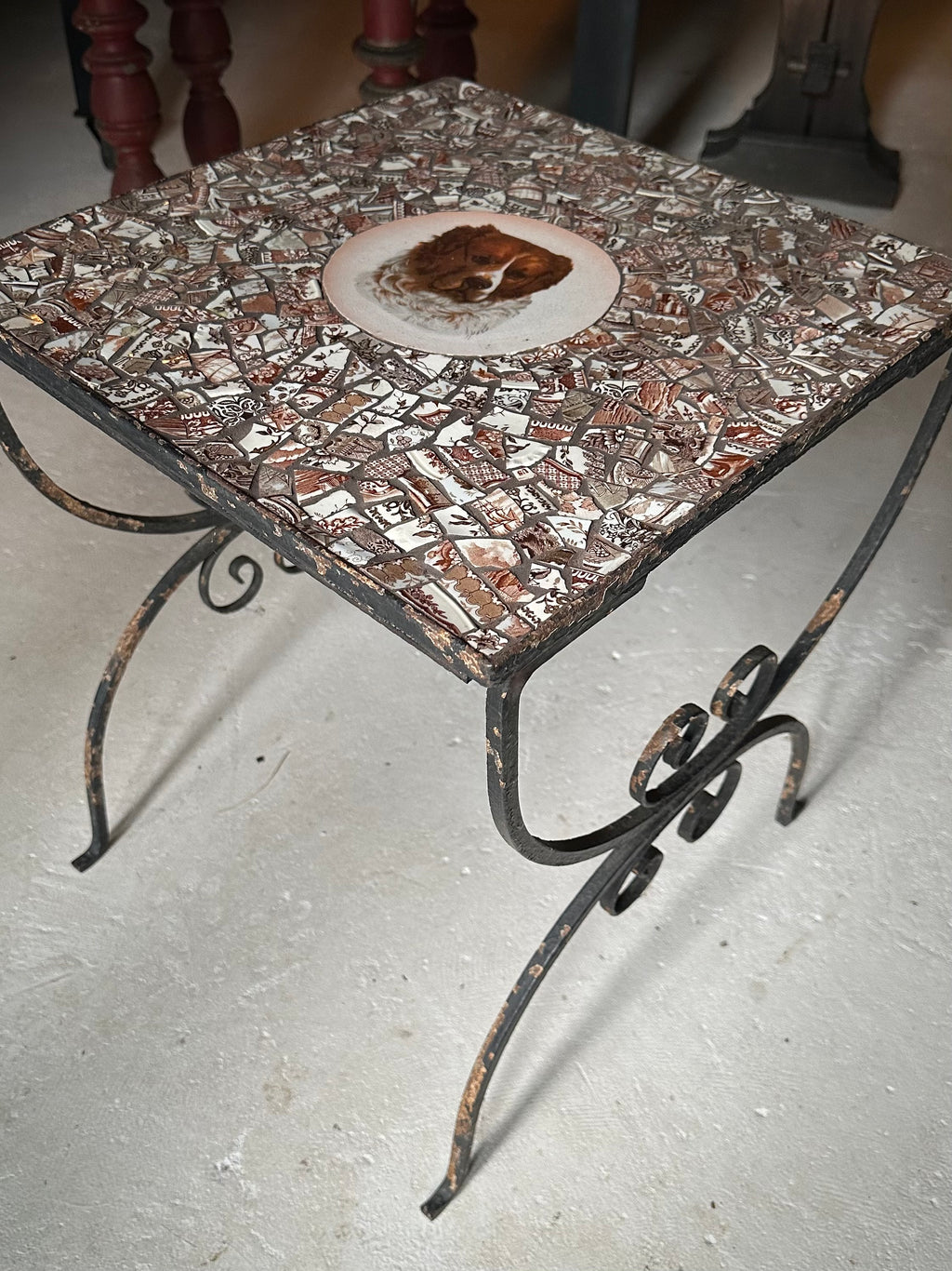 Mosaic Tile Top Side Table