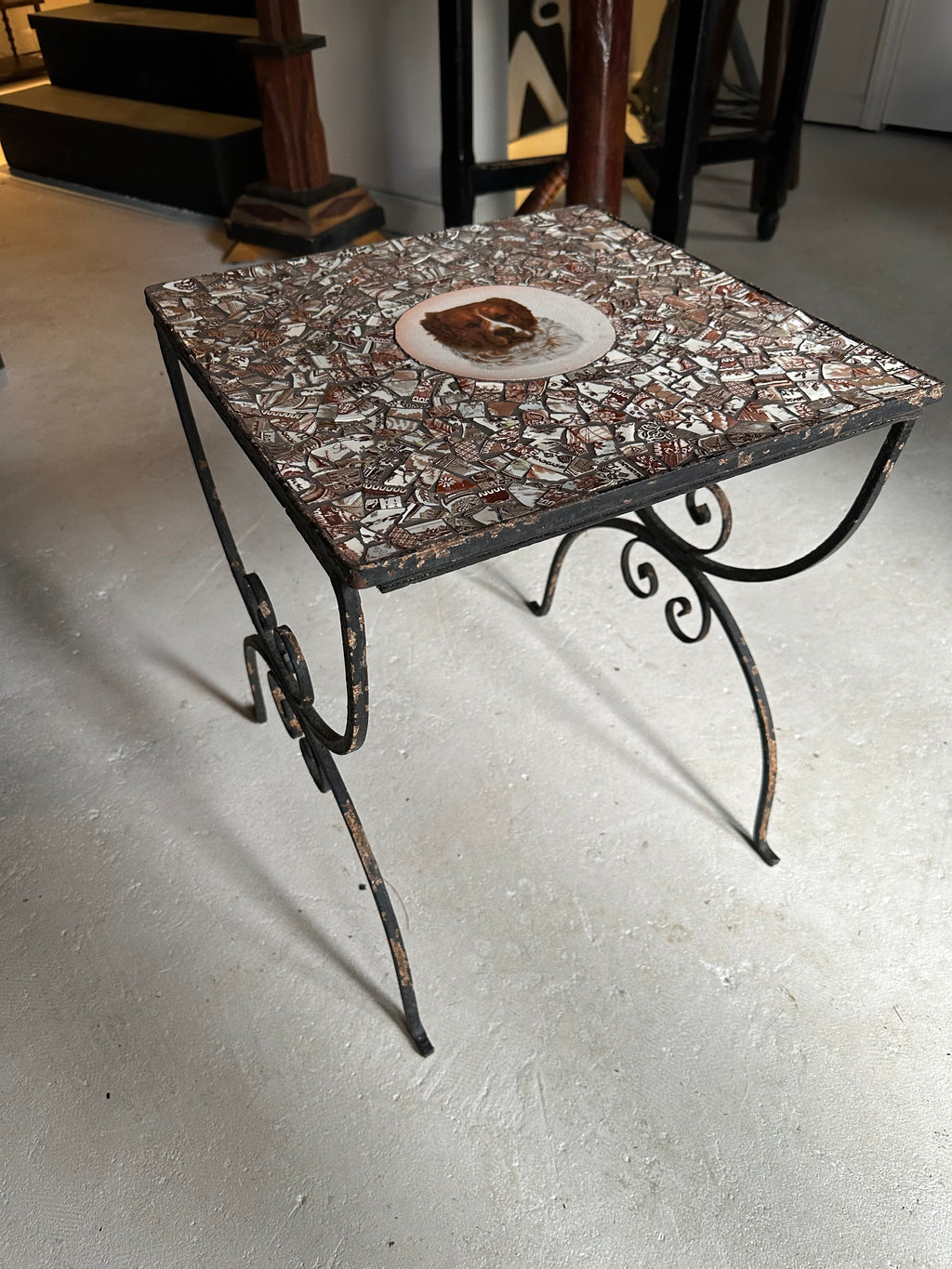 Mosaic Tile Top Side Table