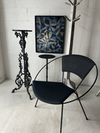 Pair of 50s hoop chairs in dark denim