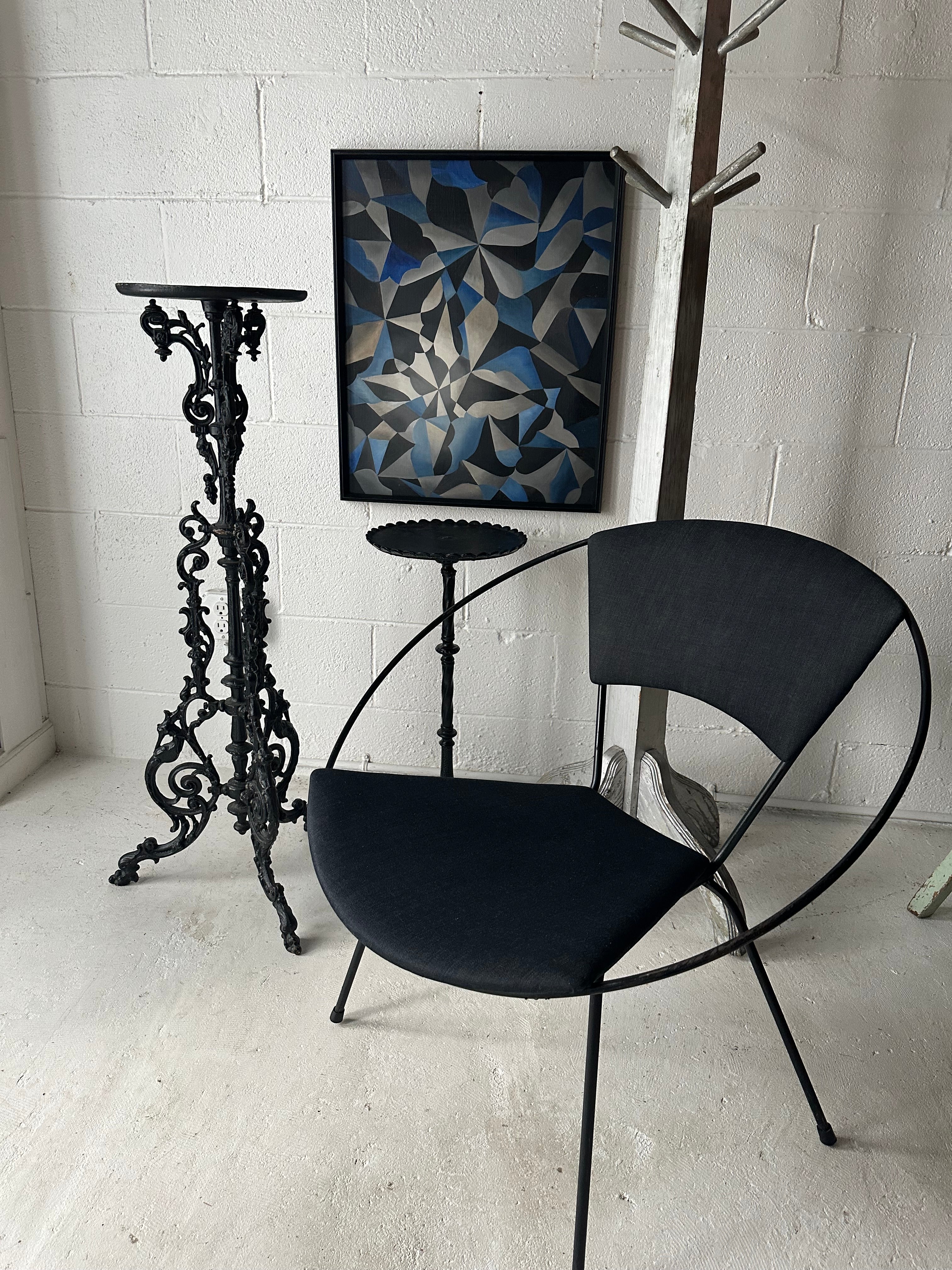 Pair of 50s hoop chairs in dark denim