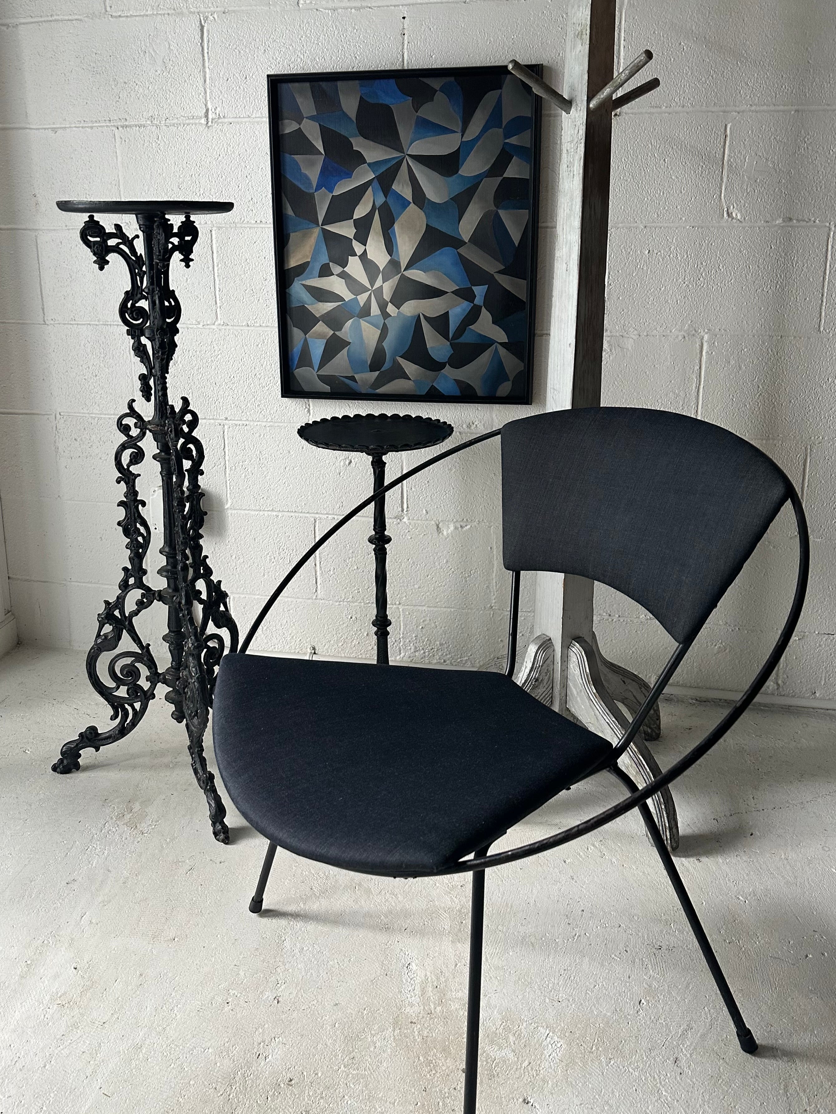 Pair of 50s hoop chairs in dark denim