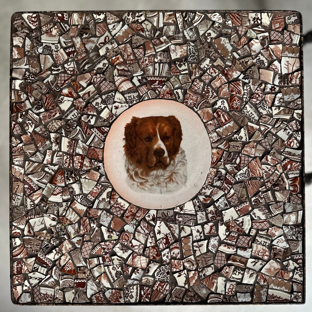 Mosaic Tile Top Side Table