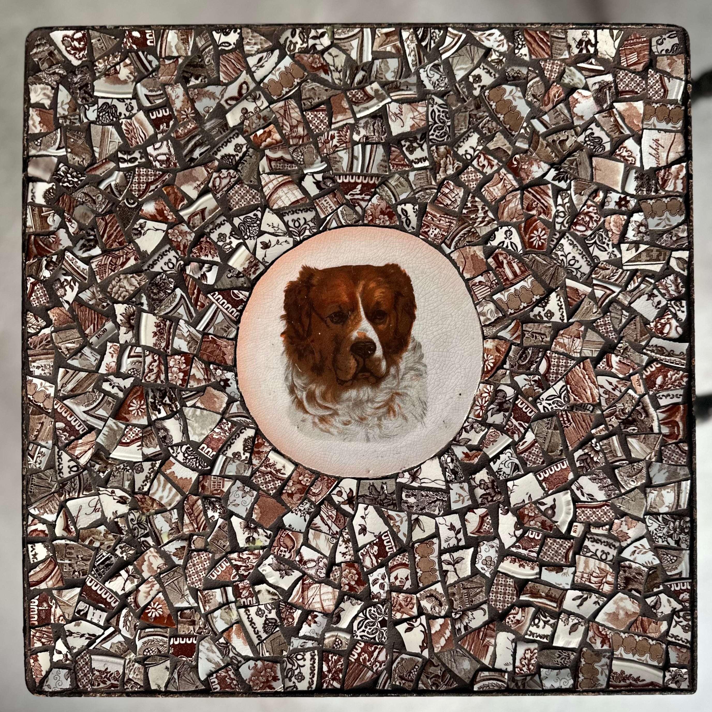 Mosaic Tile Top Side Table