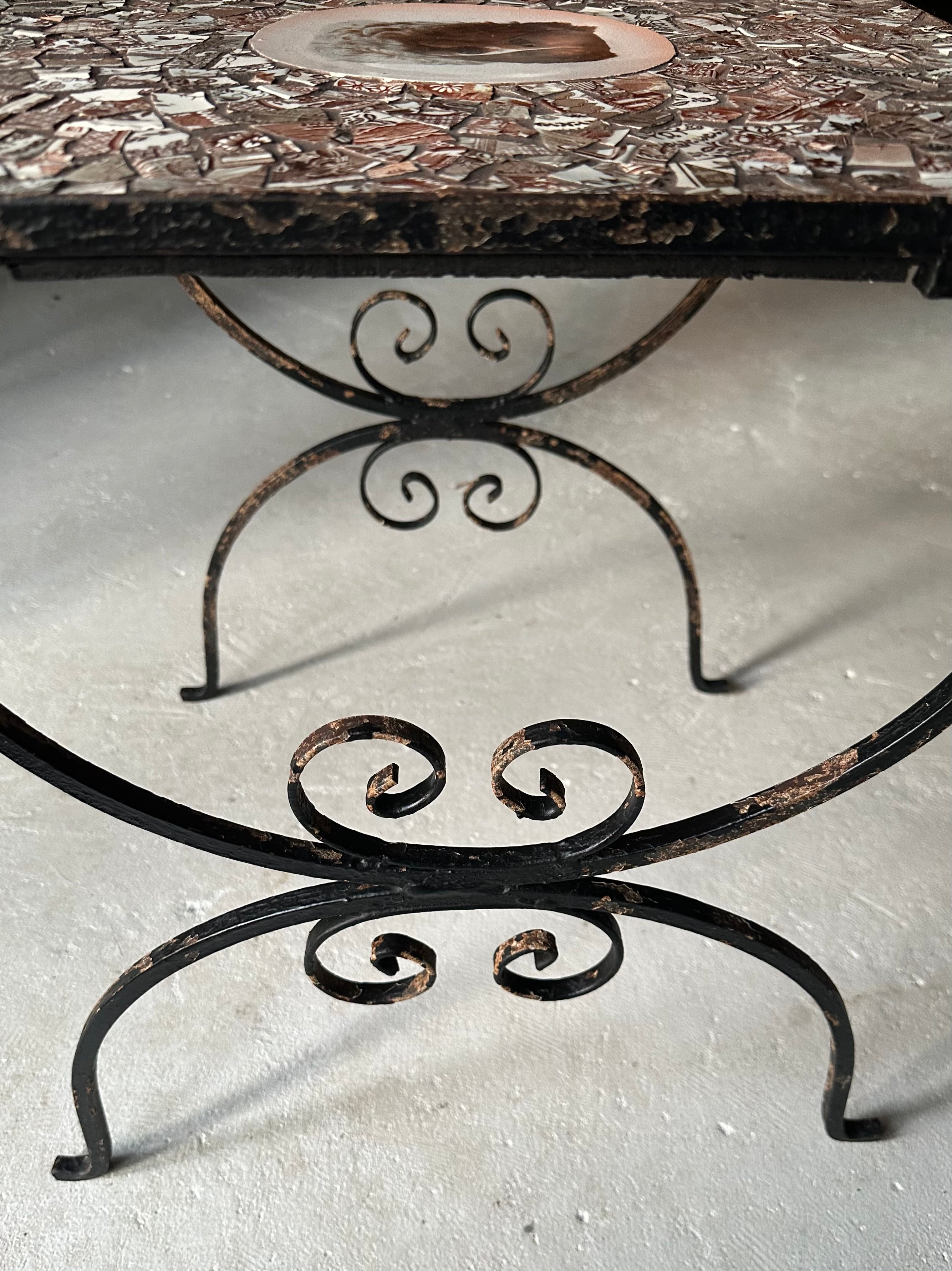 Mosaic Tile Top Side Table