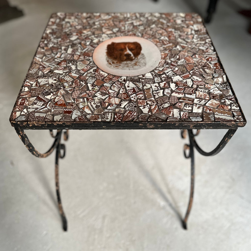 Mosaic Tile Top Side Table