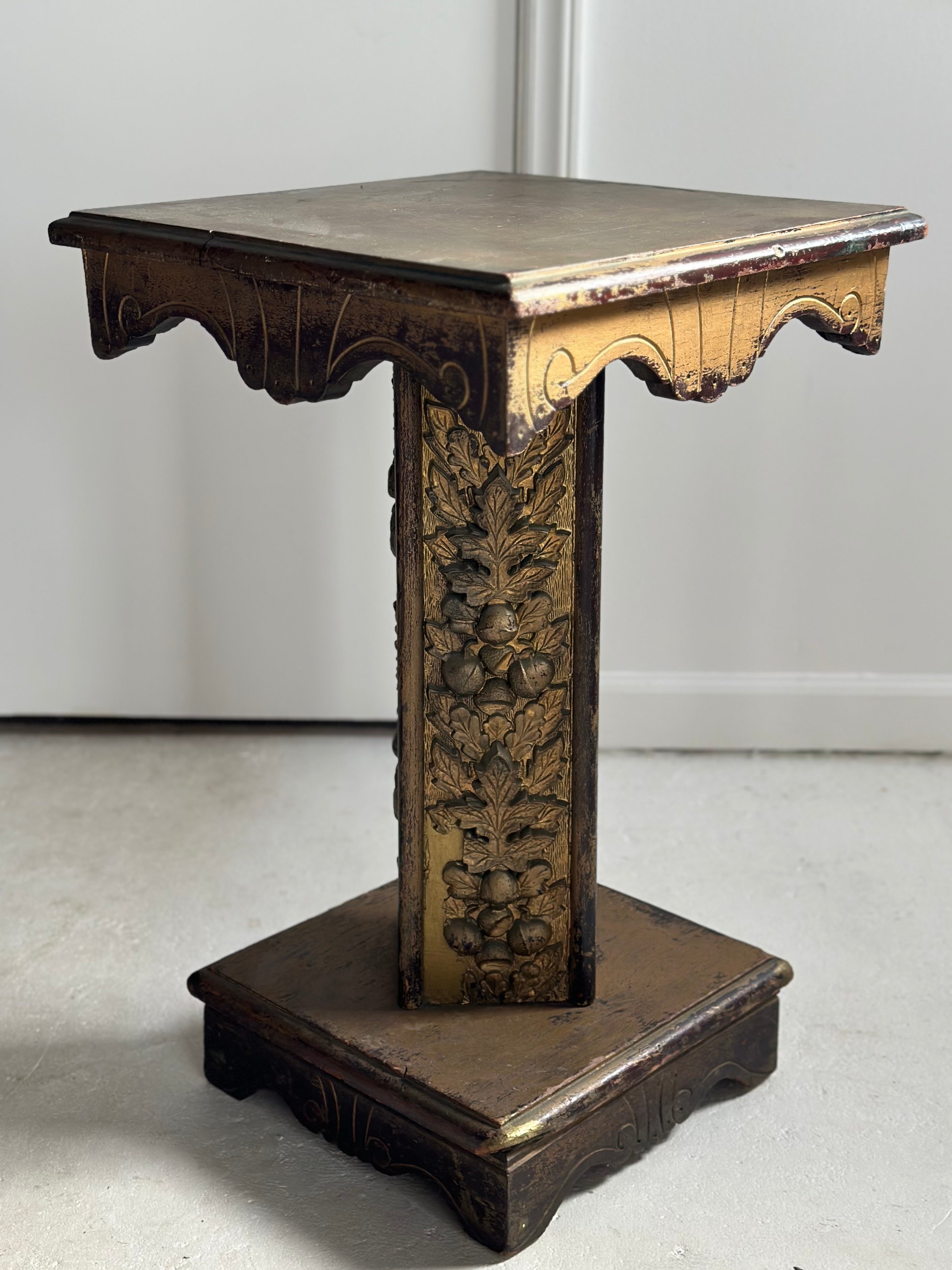 Gold Painted Victorian Acorn Themed Side Table