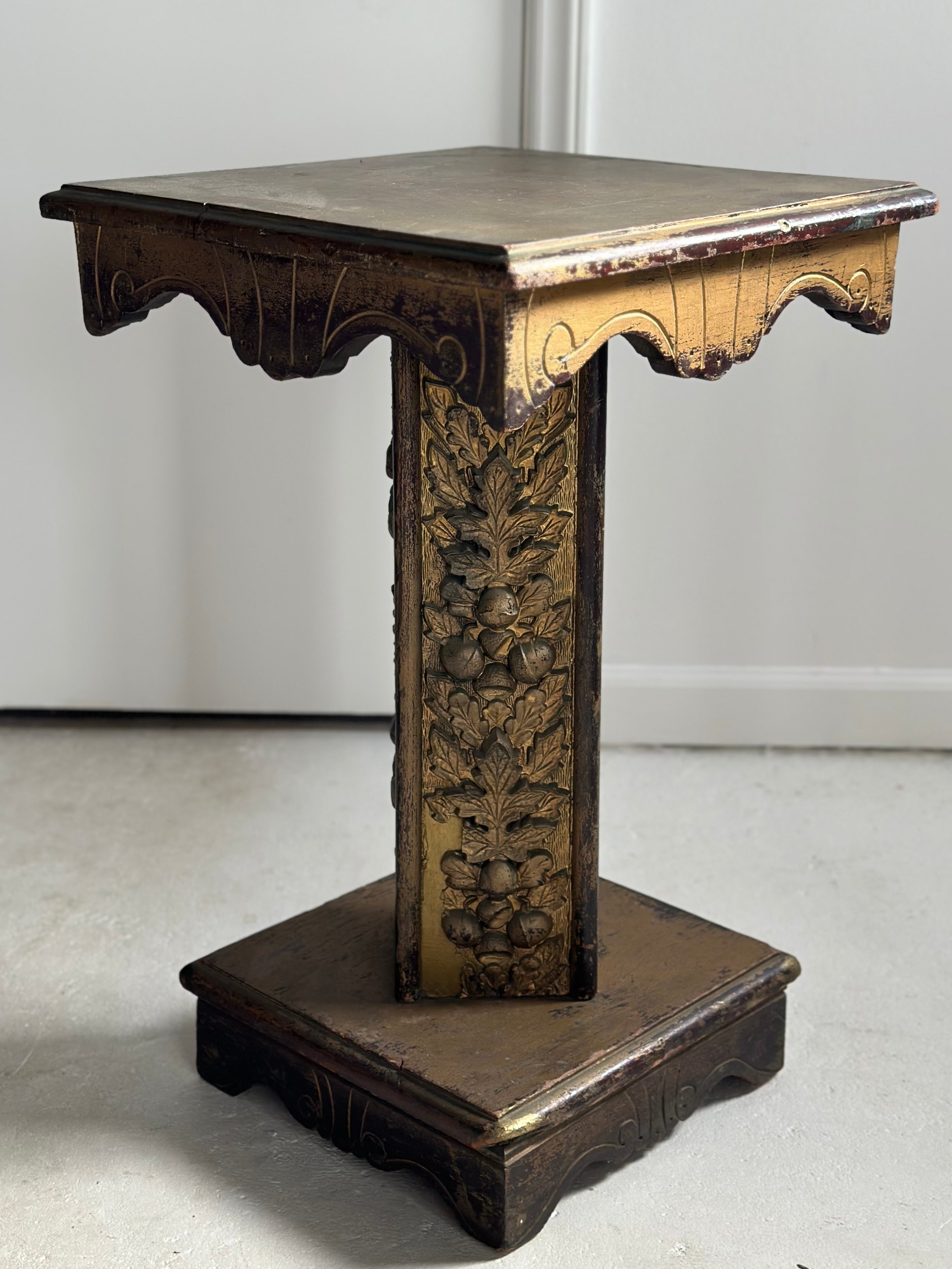 Gold Painted Victorian Acorn Themed Side Table