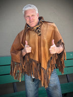 70’s Leather Poncho