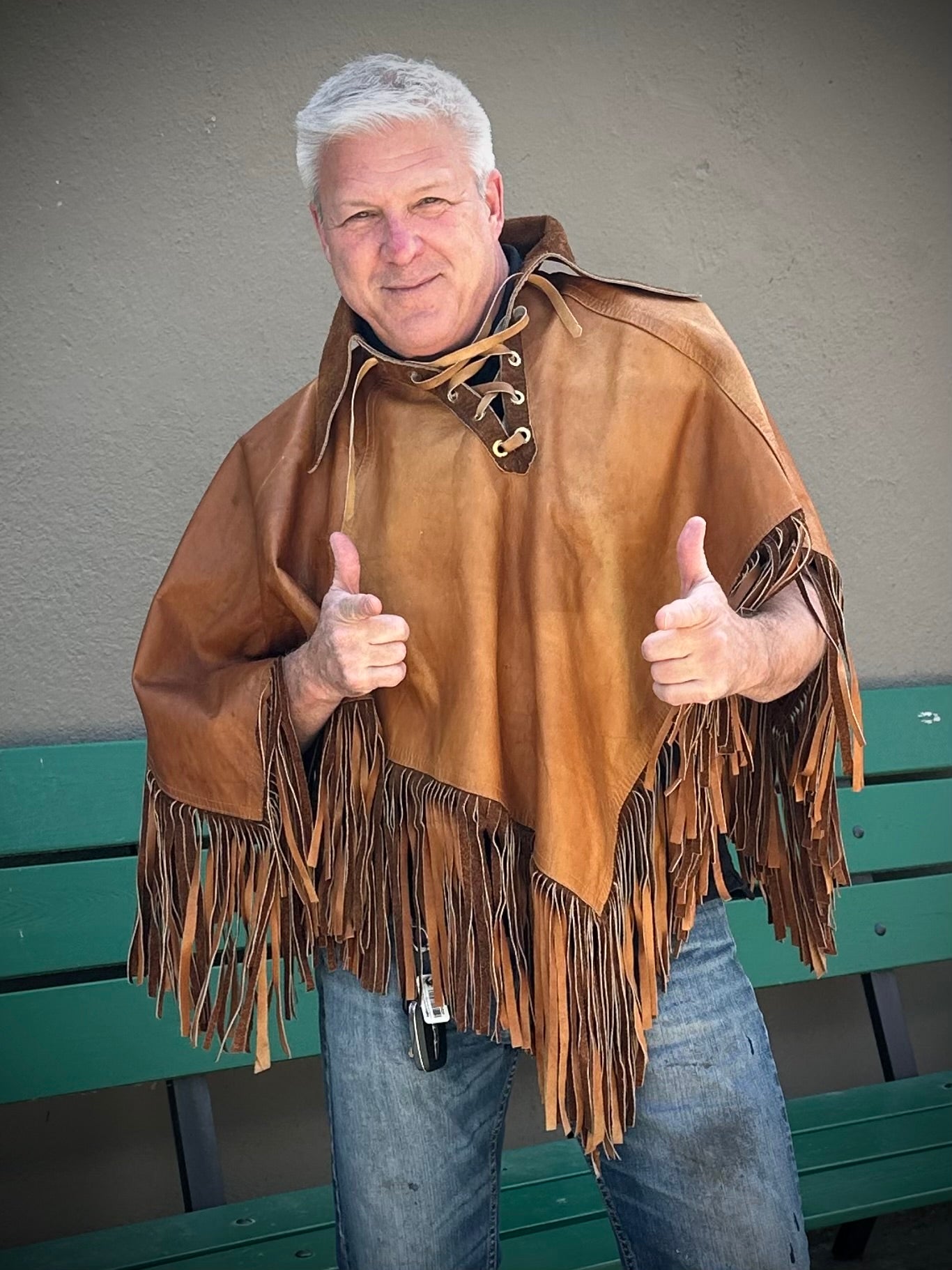 70’s Leather Poncho