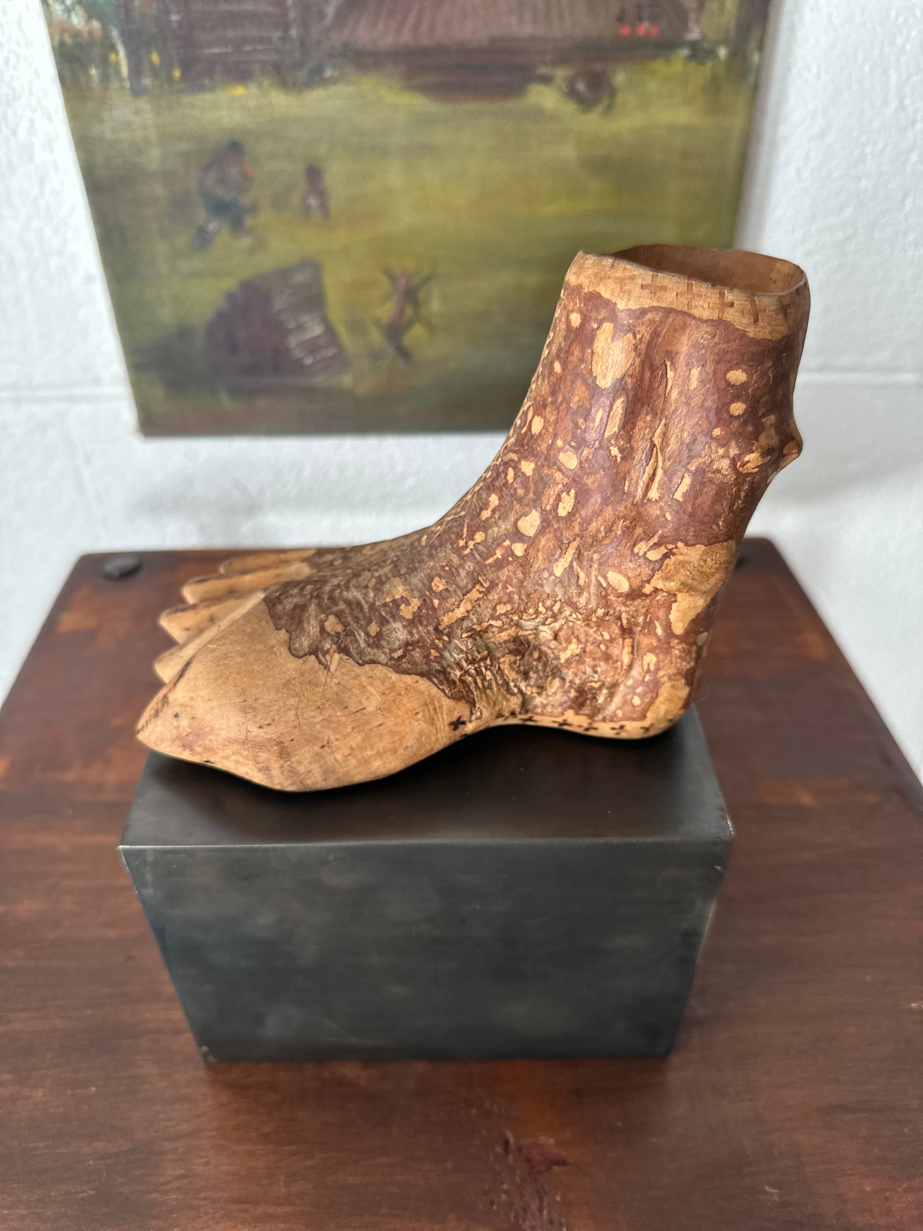 Carved Rhododendron Foot