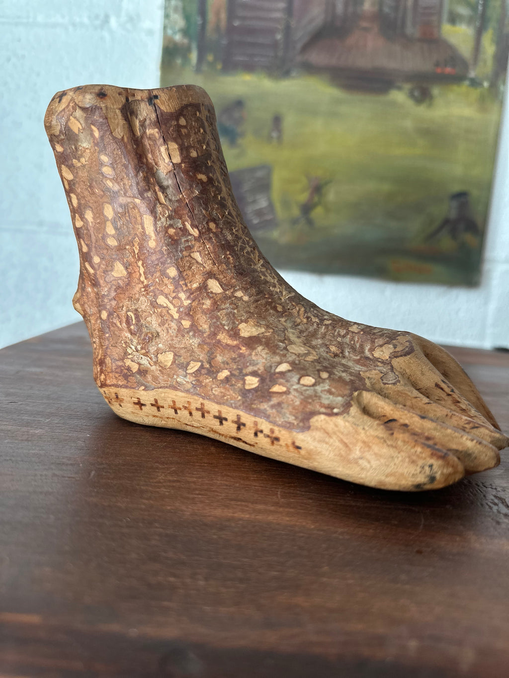 Carved Rhododendron Foot