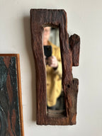 Hand Carved 1960’d Rectangular Mirror