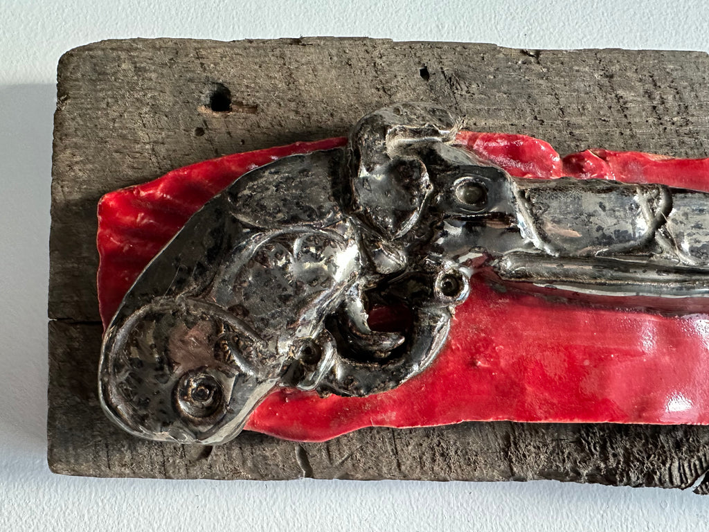 Black on Red Ceramic Pistol