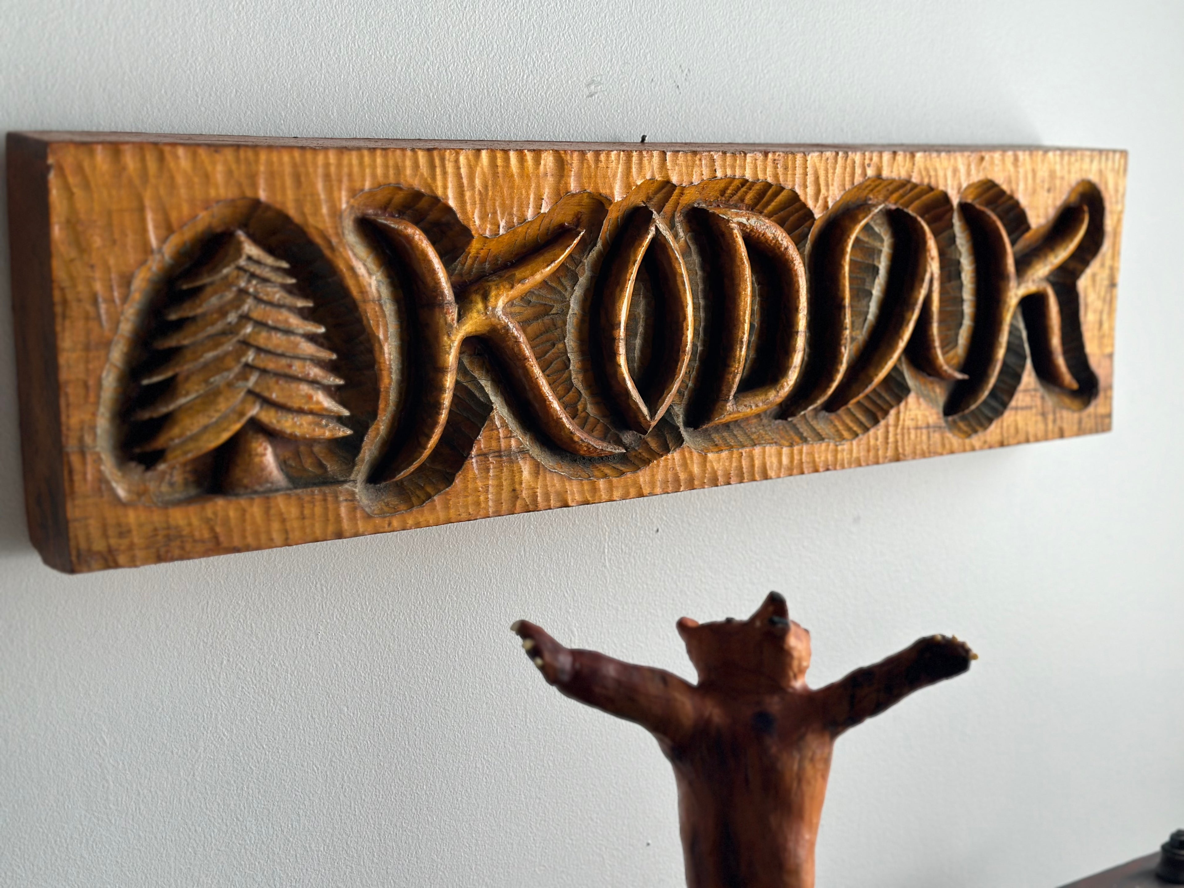 Carved Kodiak Sign