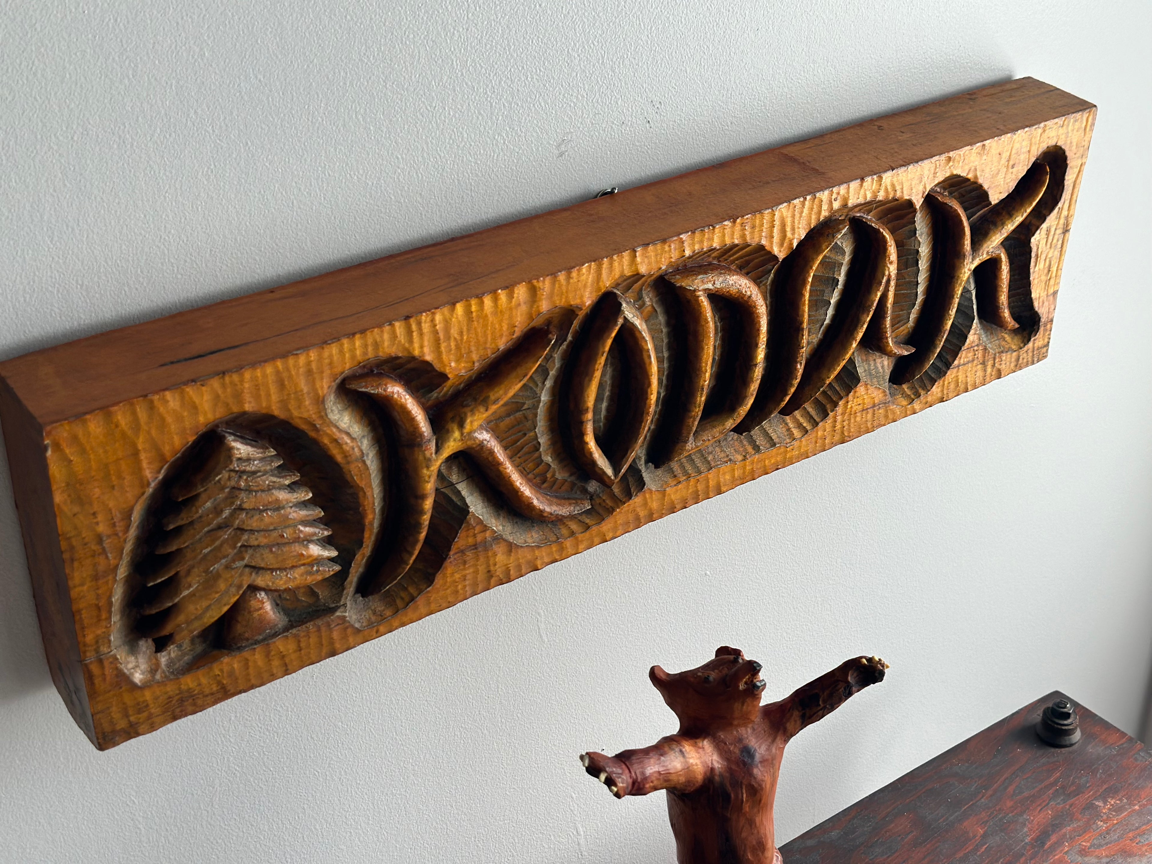 Carved Kodiak Sign