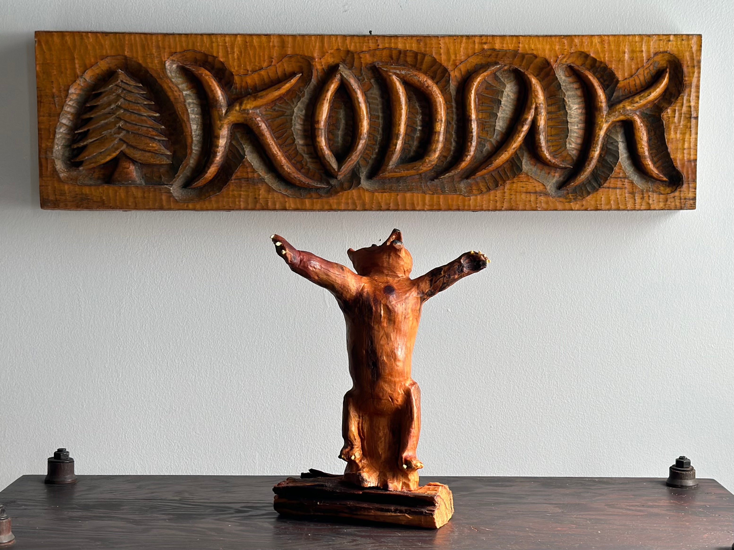 Carved Kodiak Sign