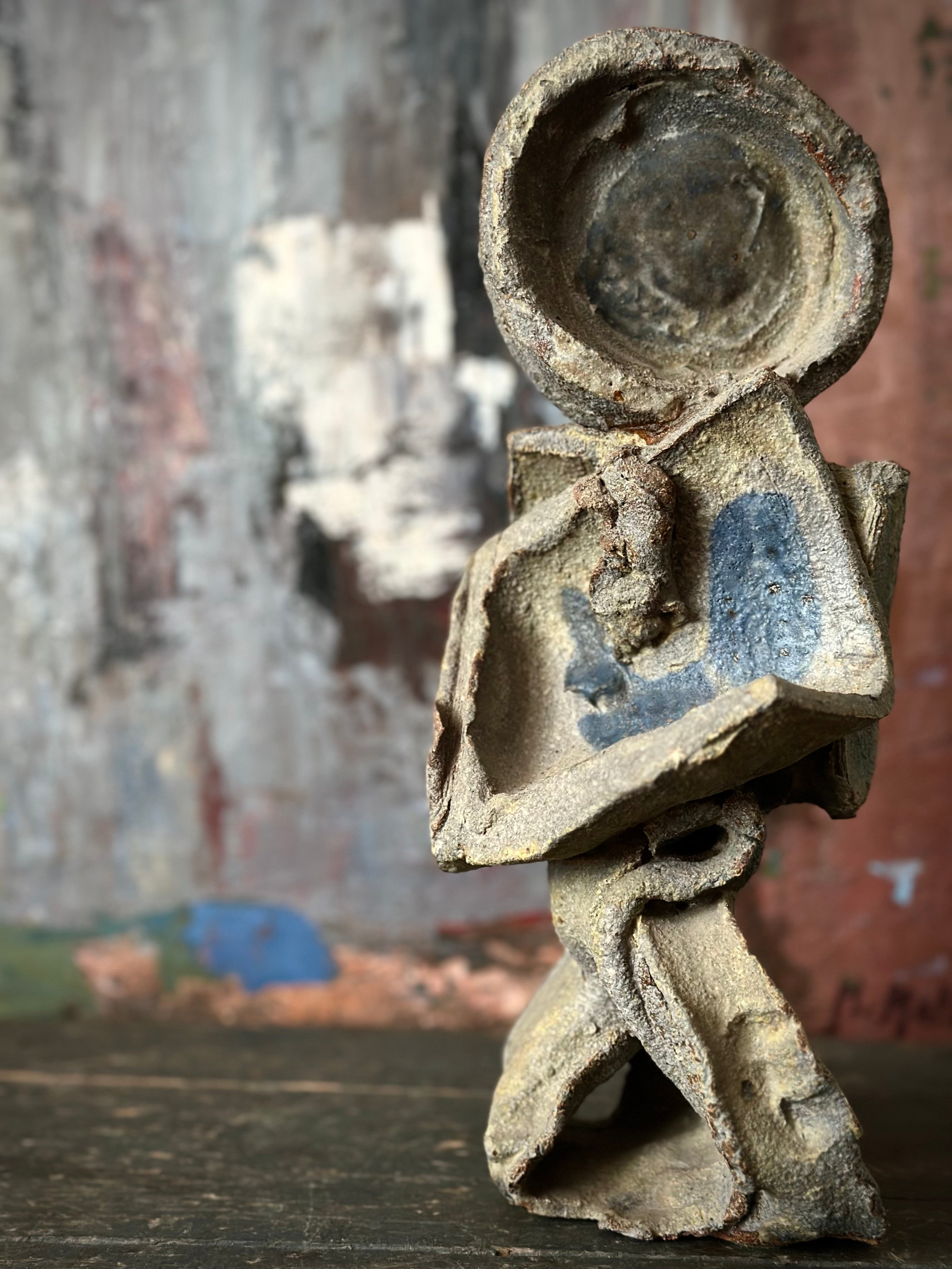 Slab Ceramic Mother and Child Sculpture