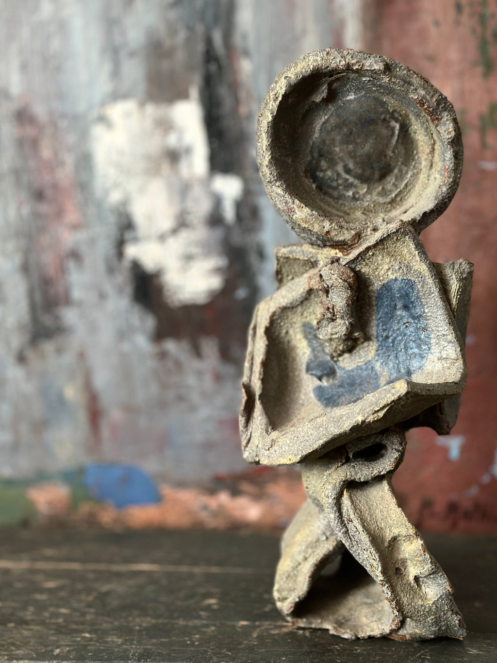 Slab Ceramic Mother and Child Sculpture