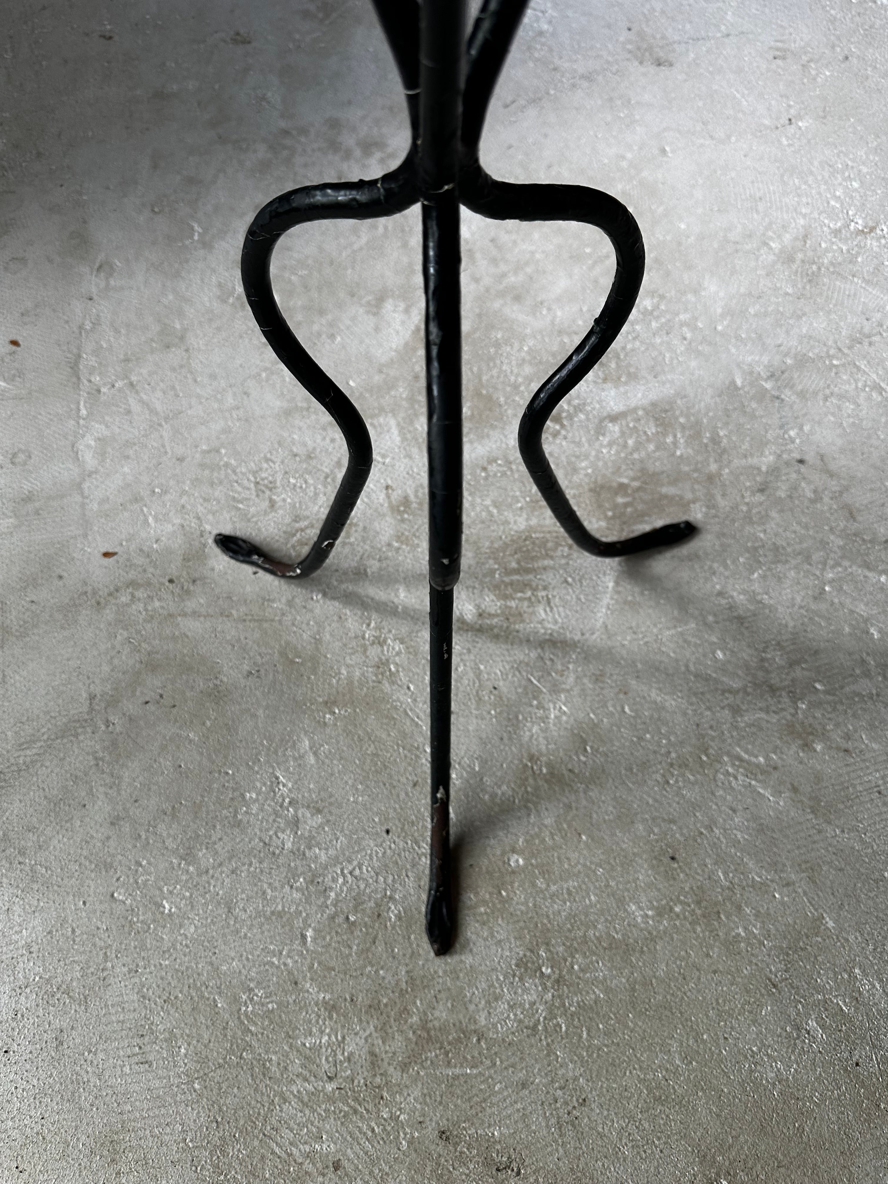 Black Wood Top Side Table