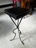 Black Wood Top Side Table