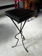 Black Wood Top Side Table