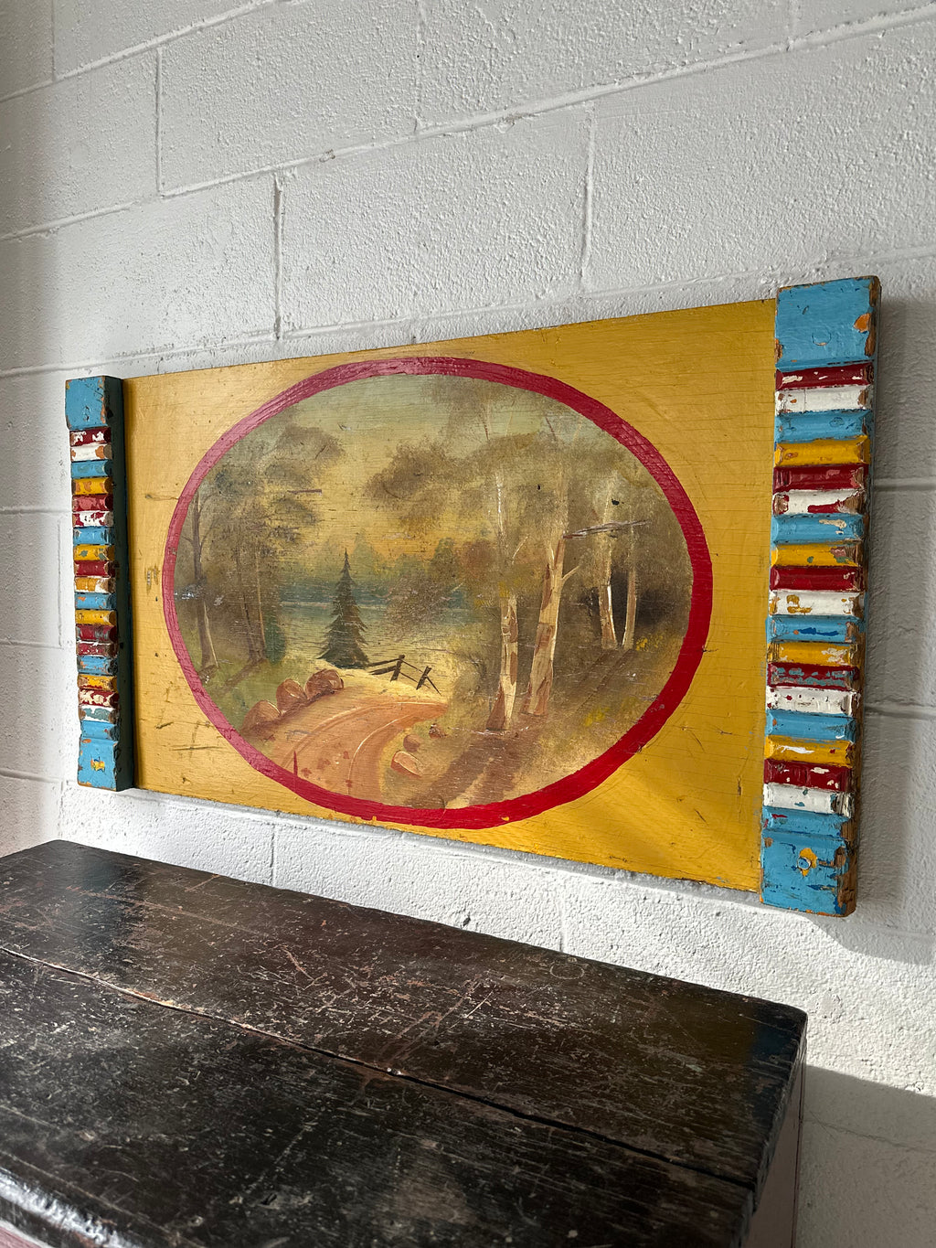 Early 20th Century decorative amusement part wooden panel