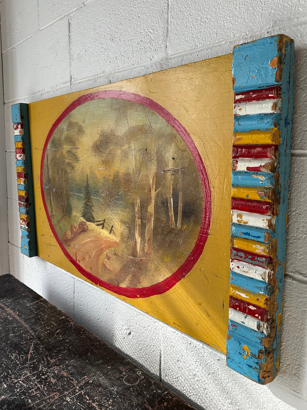Early 20th Century decorative amusement part wooden panel