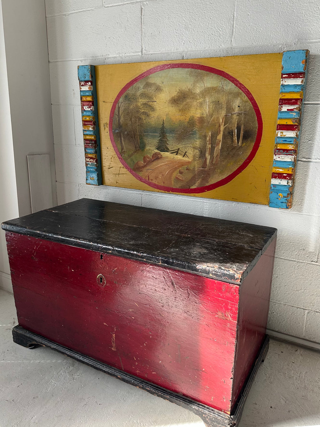 Early 20th Century decorative amusement part wooden panel
