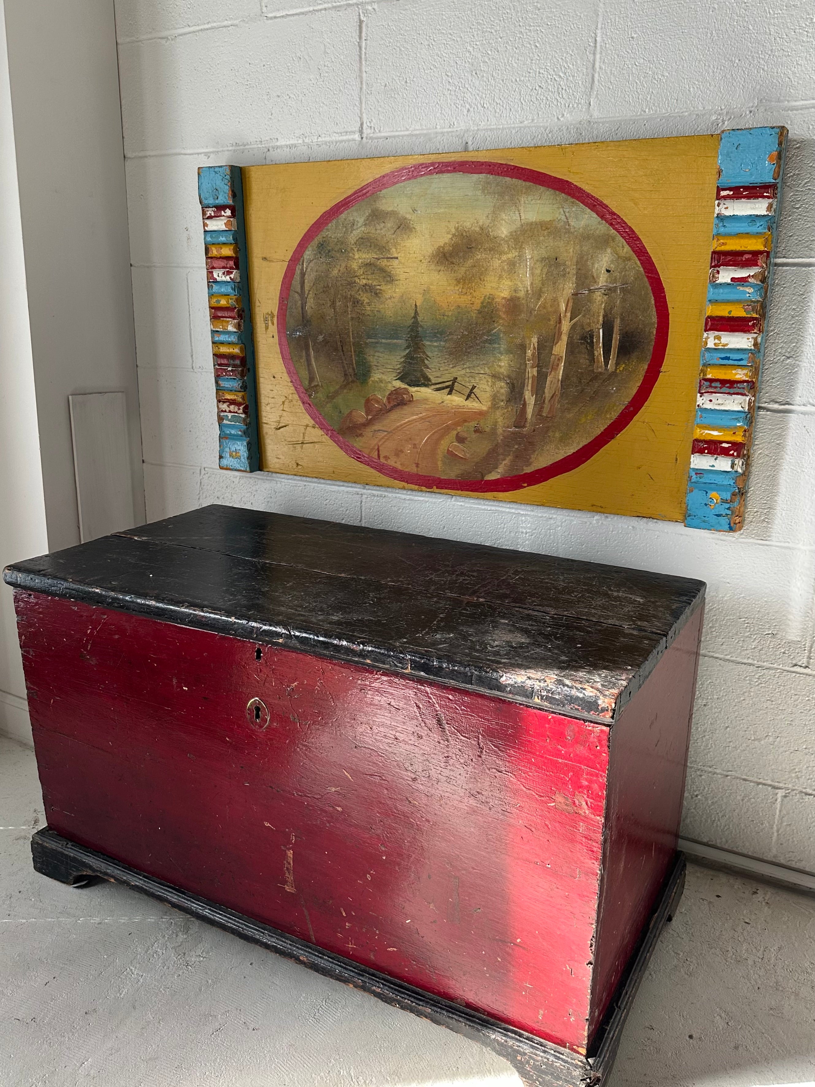 Early 20th Century decorative amusement part wooden panel